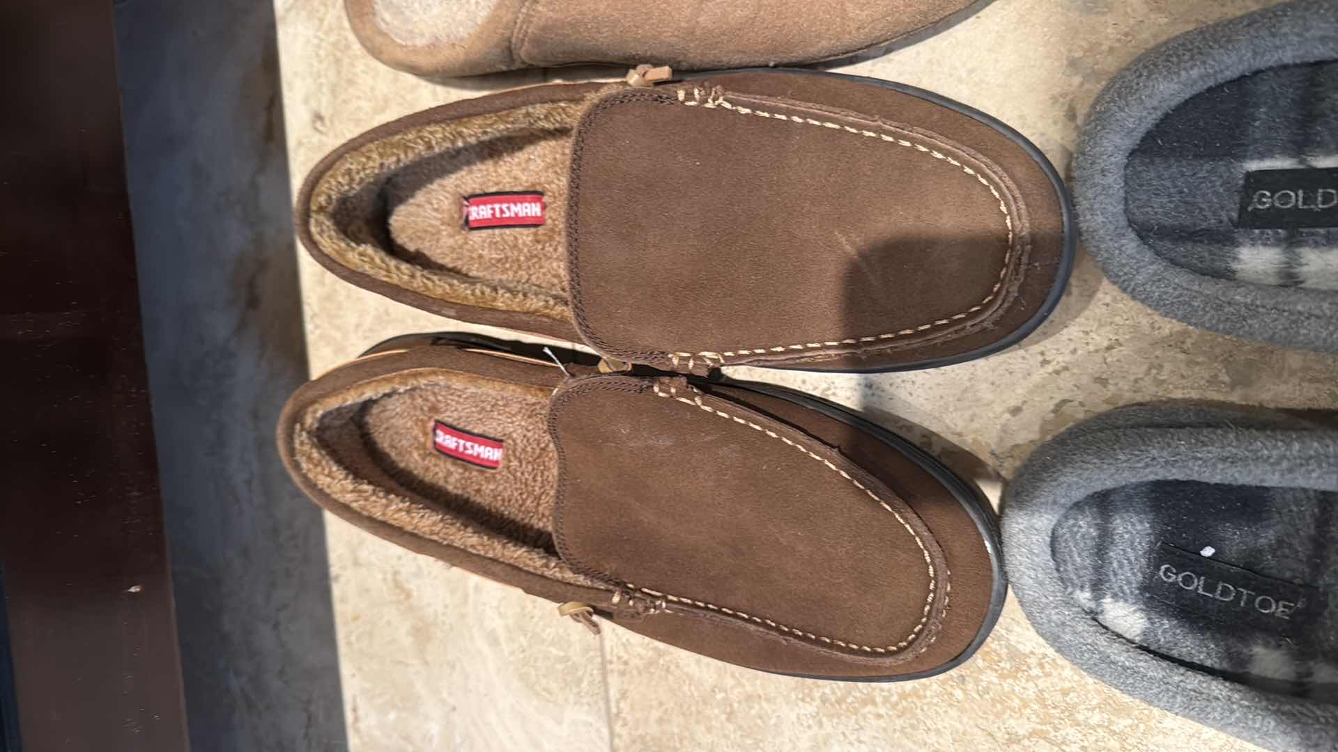 Photo 1 of 4-PAIRS MEN’S HOUSE SHOES (SIZE APPROX. 9-10.5)