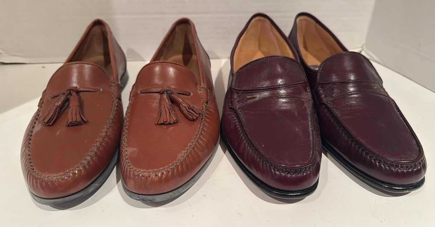 Photo 1 of 2-PAIRS MEN’S BALLY DESIGNER LOAFER SHOES (SIZE 9.5-10)