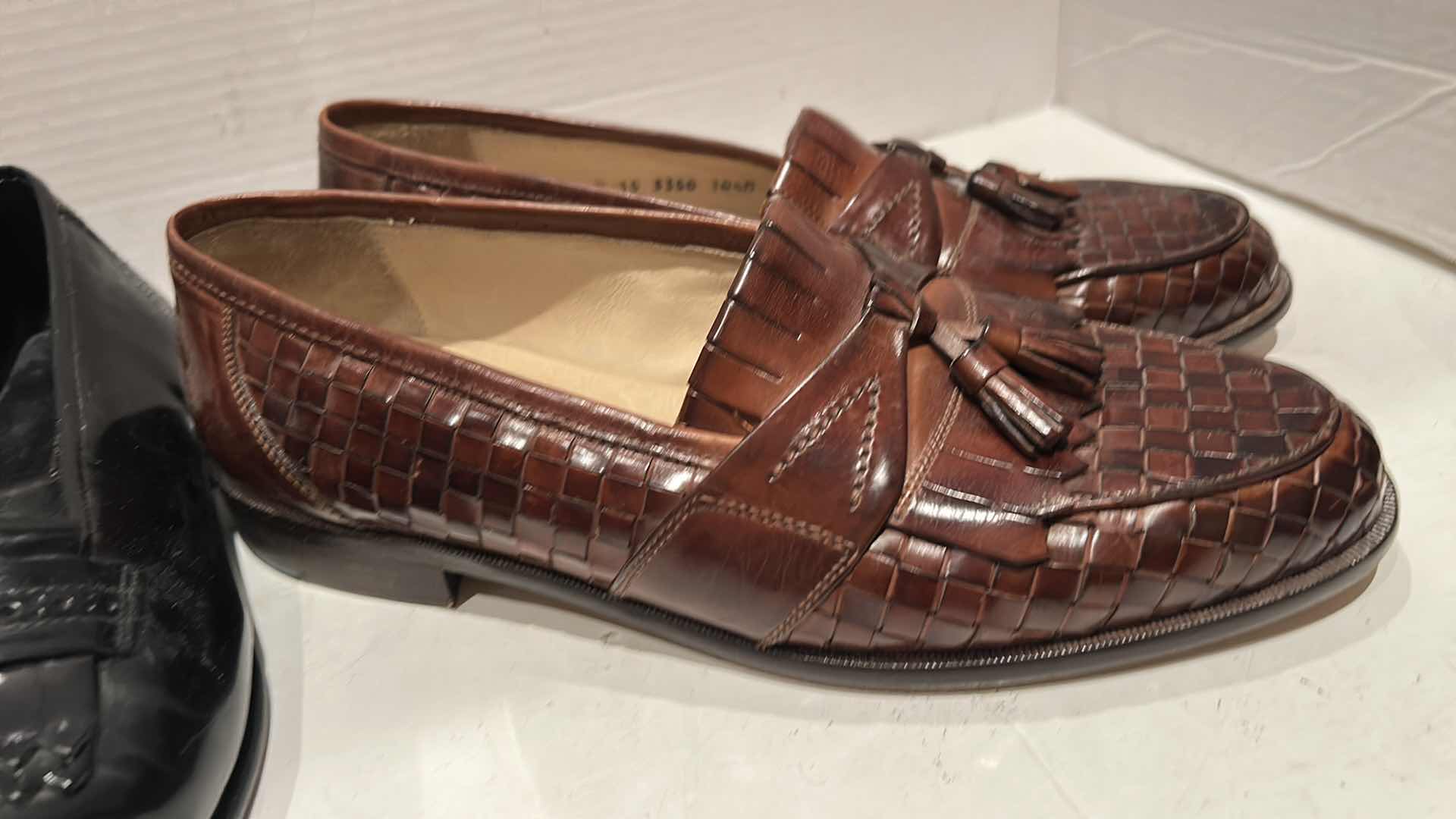 Photo 1 of THREE PAIRS DESIGNER JOHNSTON & MURPHY LEATHER LOAFERS, SIZE 10.