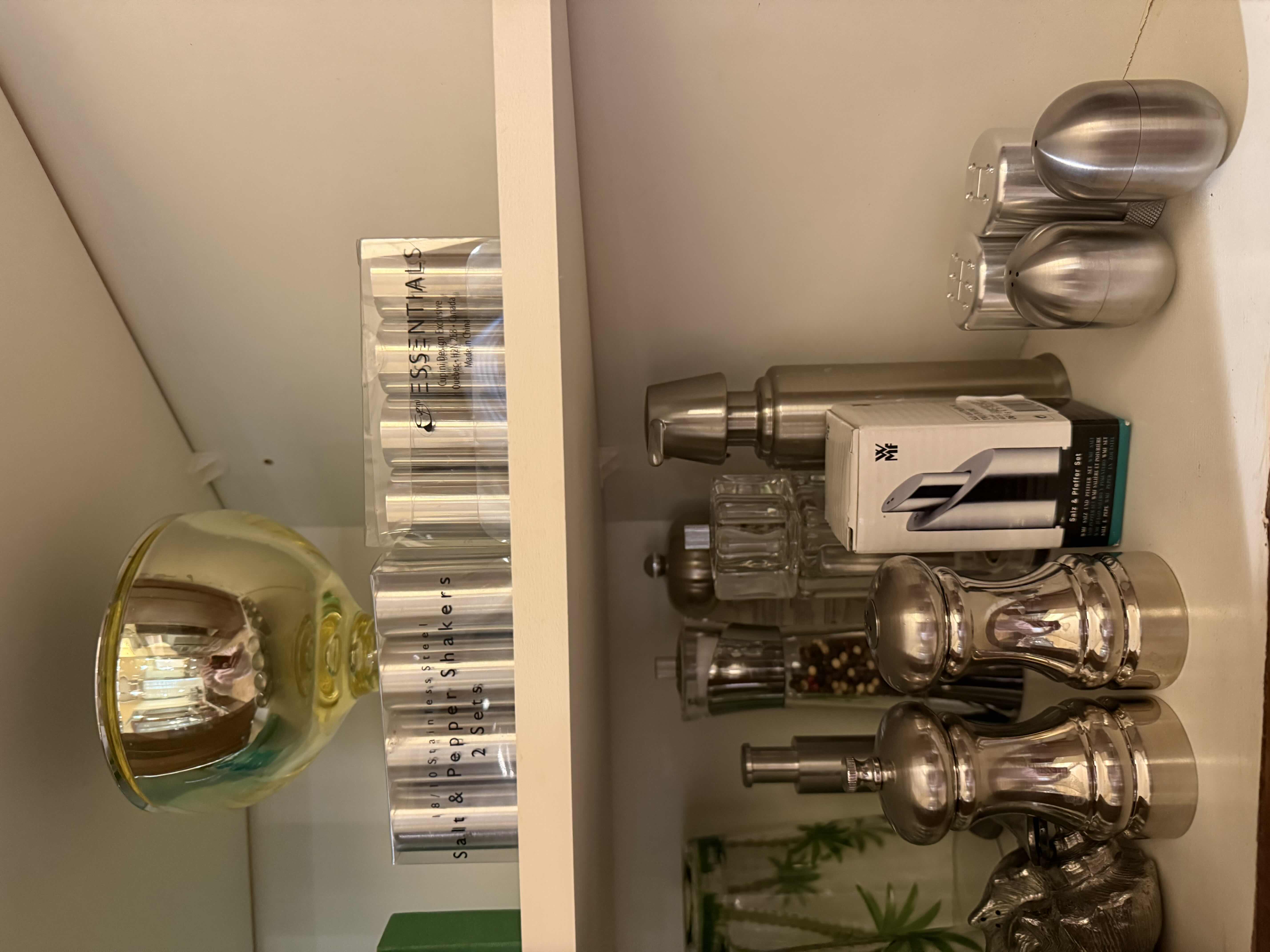 Photo 1 of CONTENTS OF KITCHEN CABINET-DRINKING GLASSES & SALT & PEPPER SHAKERS