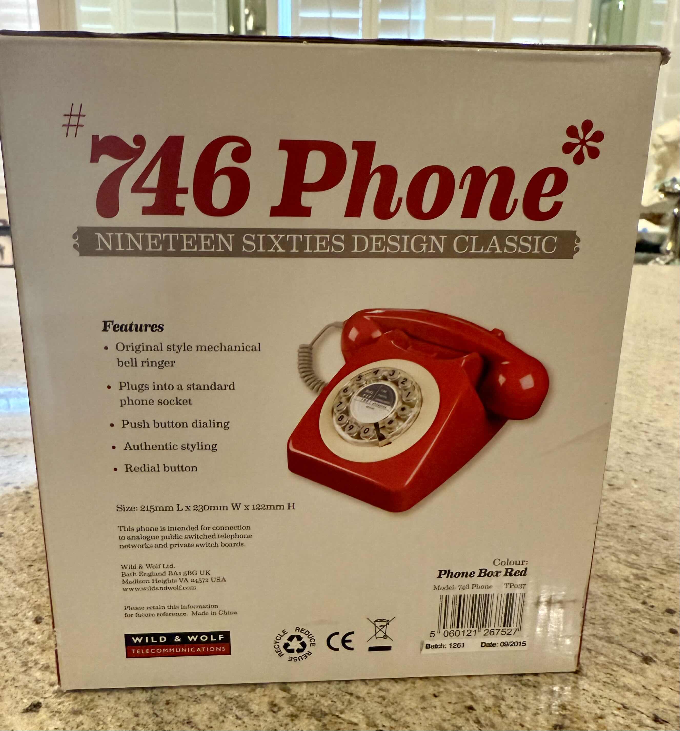 Photo 1 of NEW 1960’s RED CLASSIC PHONE
