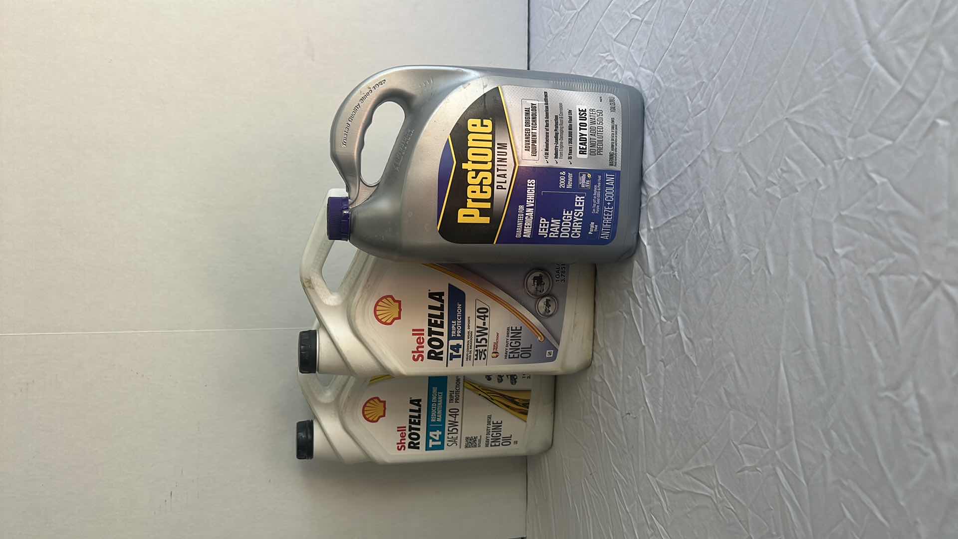 Photo 1 of 2-SHELL ROTELLA ENGINE DIESEL OIL, PRESTONE PLATINUM ANTIFREEZE