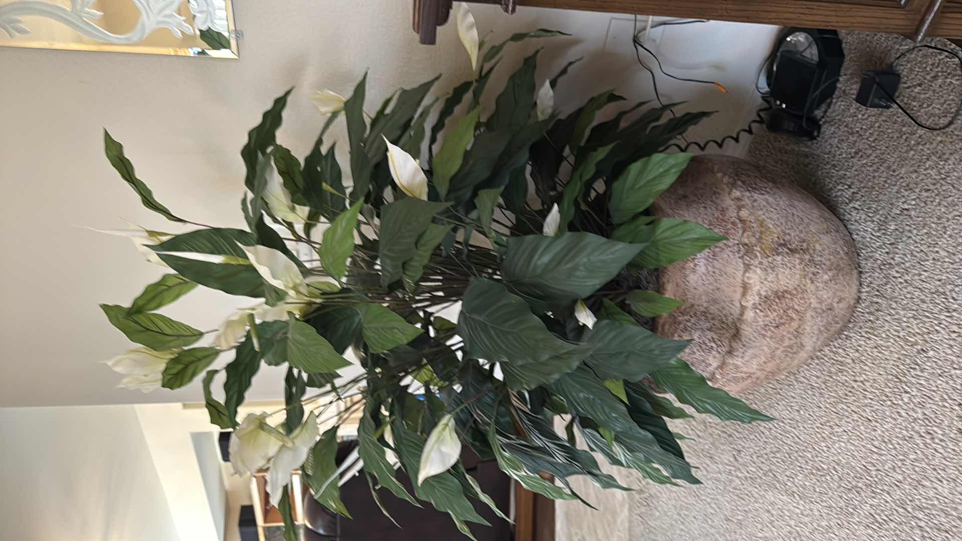 Photo 1 of FAUX POTTED TREE IN BROWN CERAMIC VASE H52”