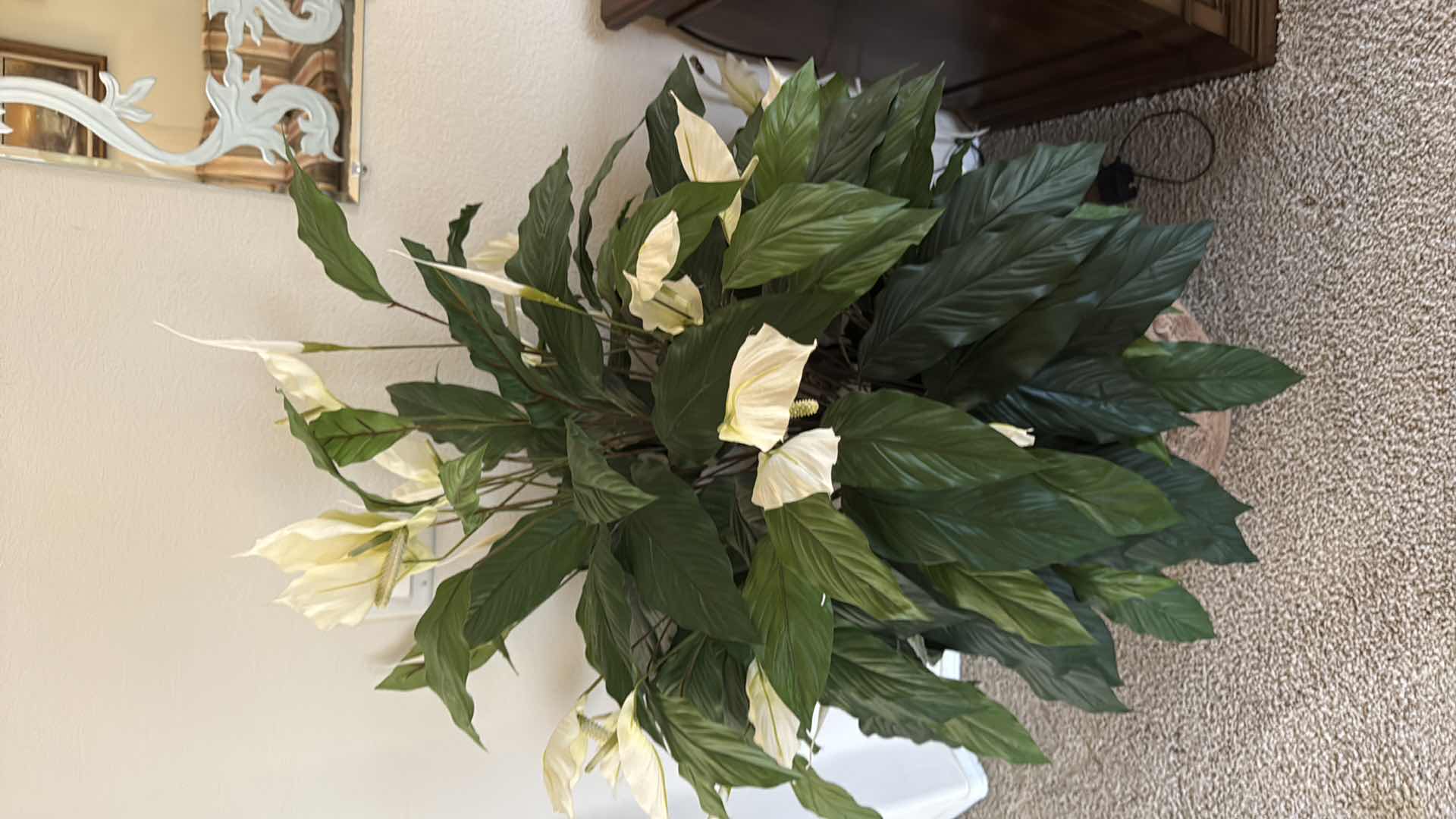 Photo 1 of FAUX POTTED TREE IN BROWN CERAMIC VASE H52”