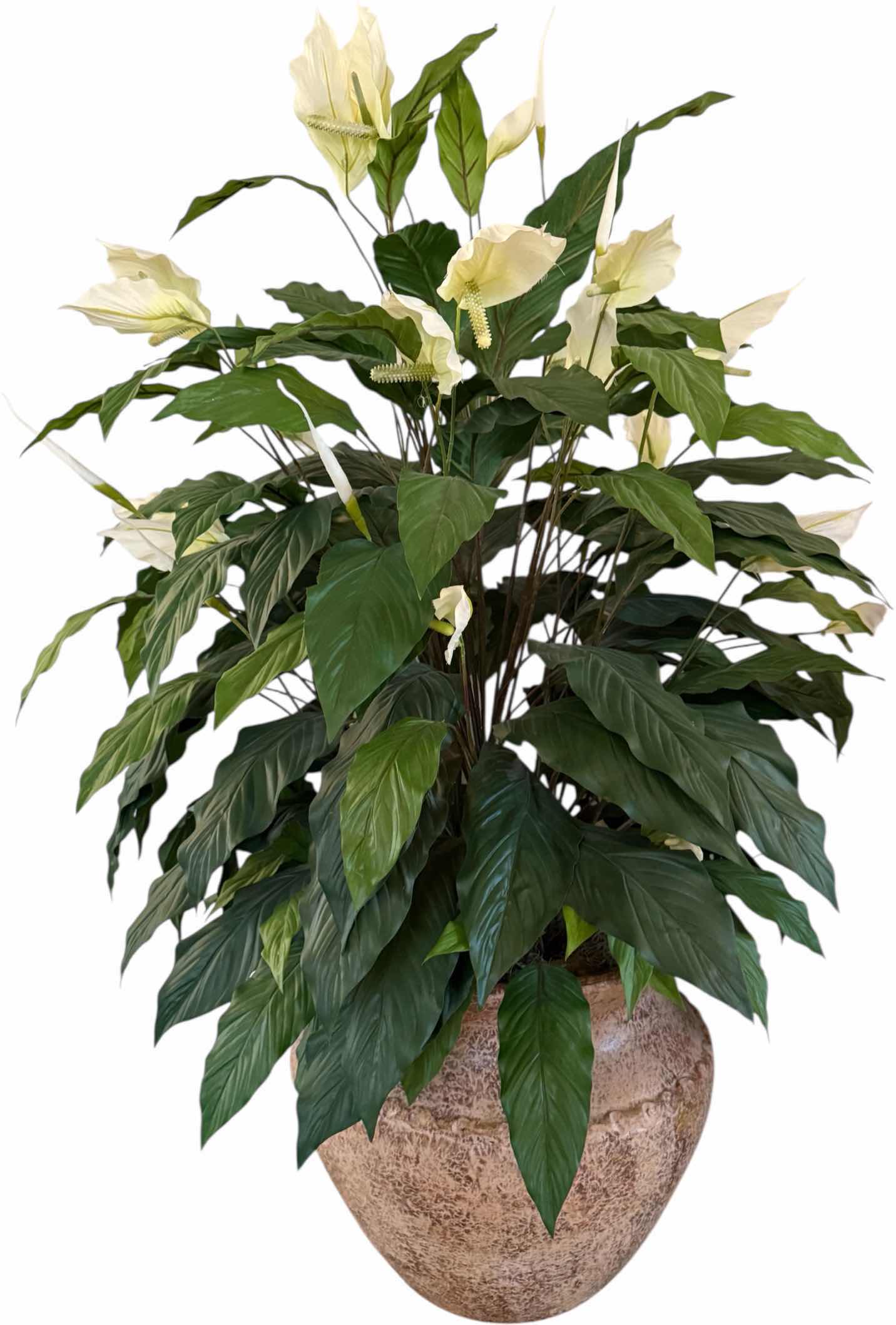 Photo 1 of FAUX POTTED TREE IN BROWN CERAMIC VASE H52”