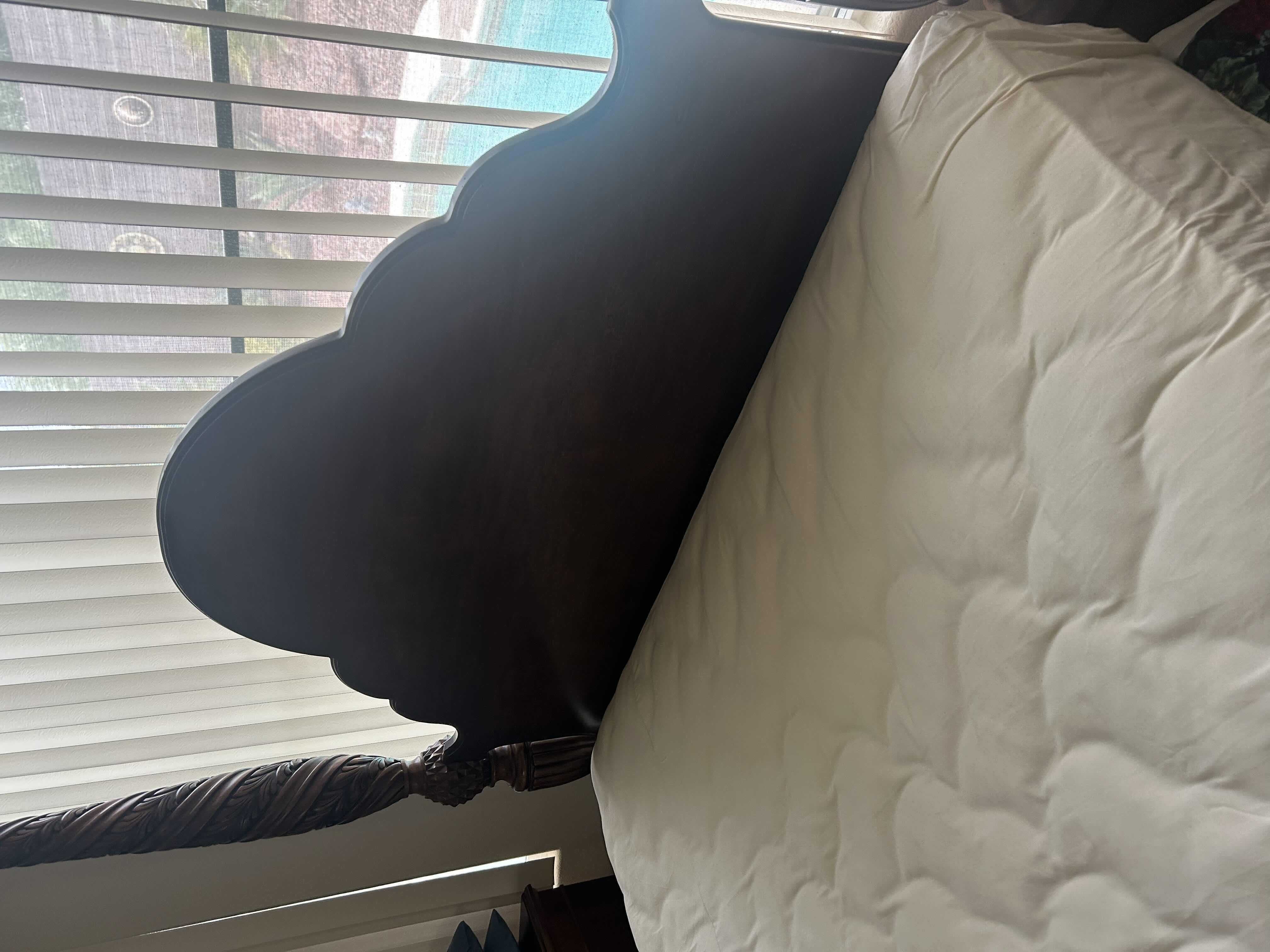 Photo 1 of AMERICAN DREW “ BOB MACKIE “ WALNUT 4 POSTER QUEEN BED SERTA MATTRESS INCLUDED BEDDING SOLD SEPERATELY