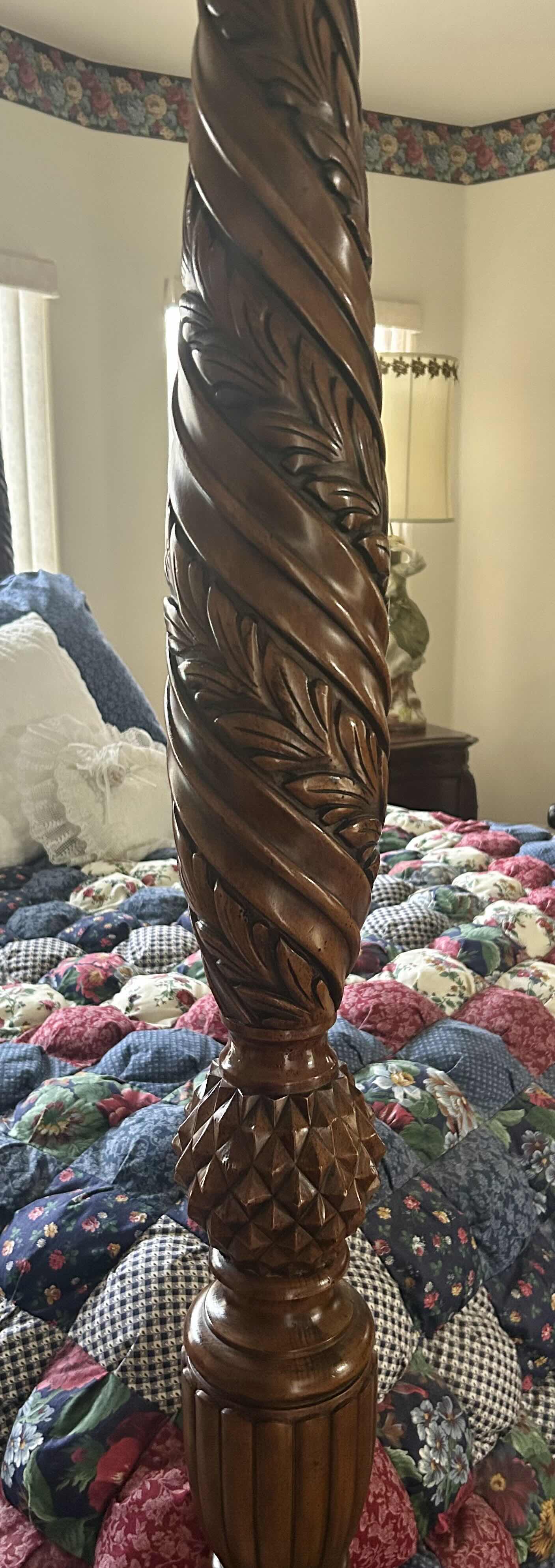 Photo 1 of AMERICAN DREW “ BOB MACKIE “ WALNUT 4 POSTER QUEEN BED SERTA MATTRESS INCLUDED BEDDING SOLD SEPERATELY