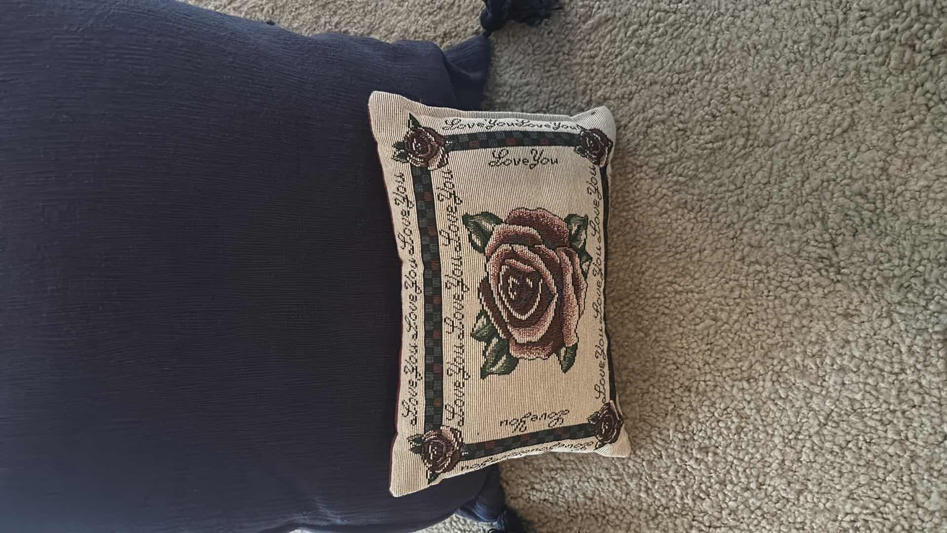 Photo 1 of 4- BLUE AND WINE DECORATIVE PILLOWS