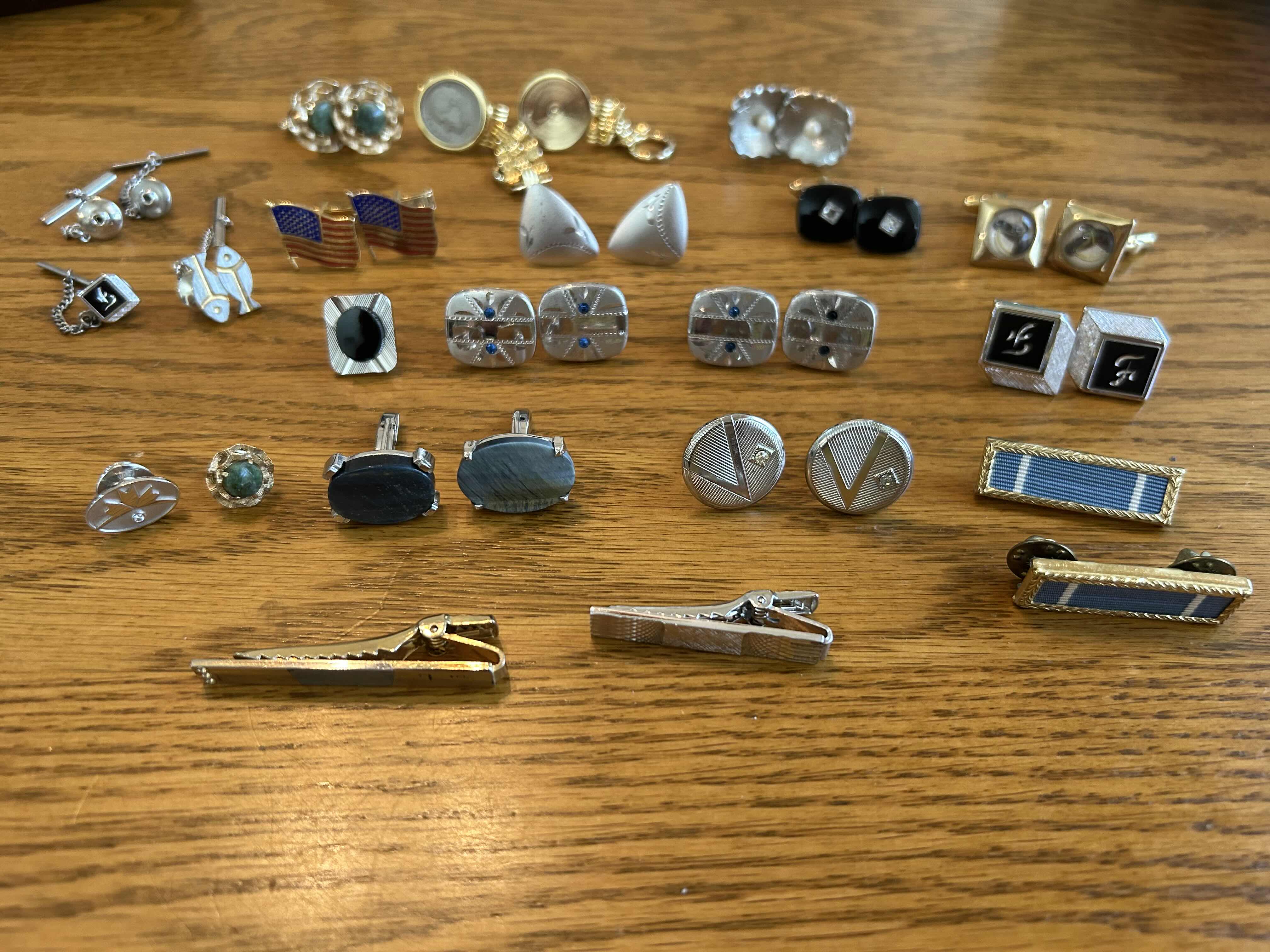 Photo 1 of ASSORTED MENS CUFF LINKS AND TIE CLASPS