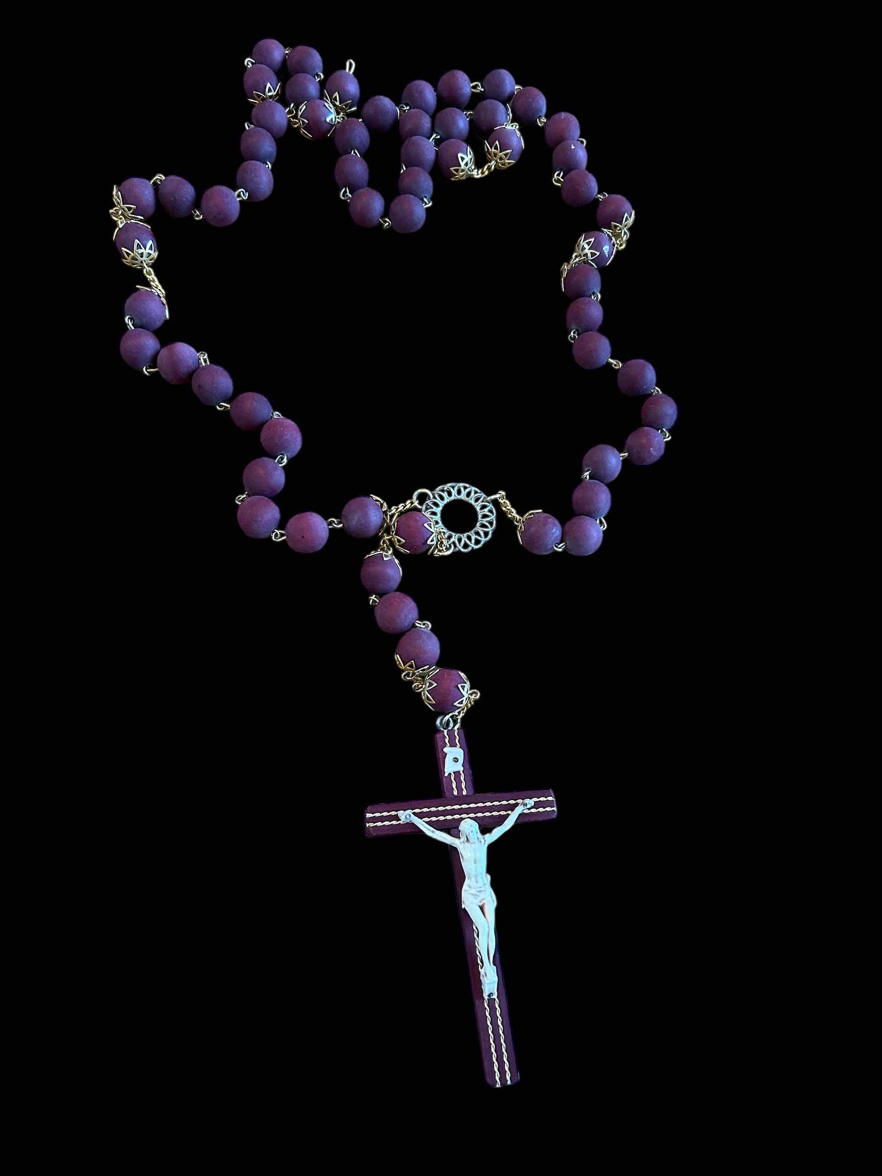 Photo 1 of LARGE WOODED ROSARY BEADS