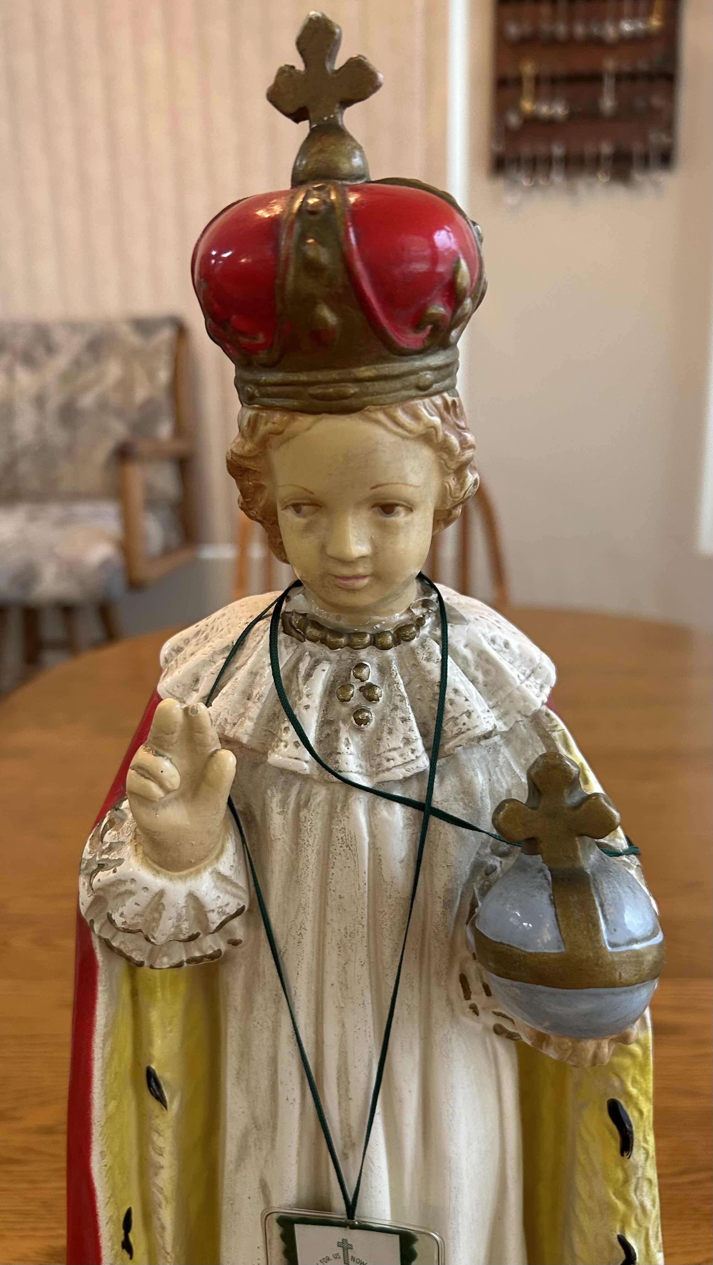 Photo 1 of OLD PLASTER INFANT OF PRAGUE statueH 16”