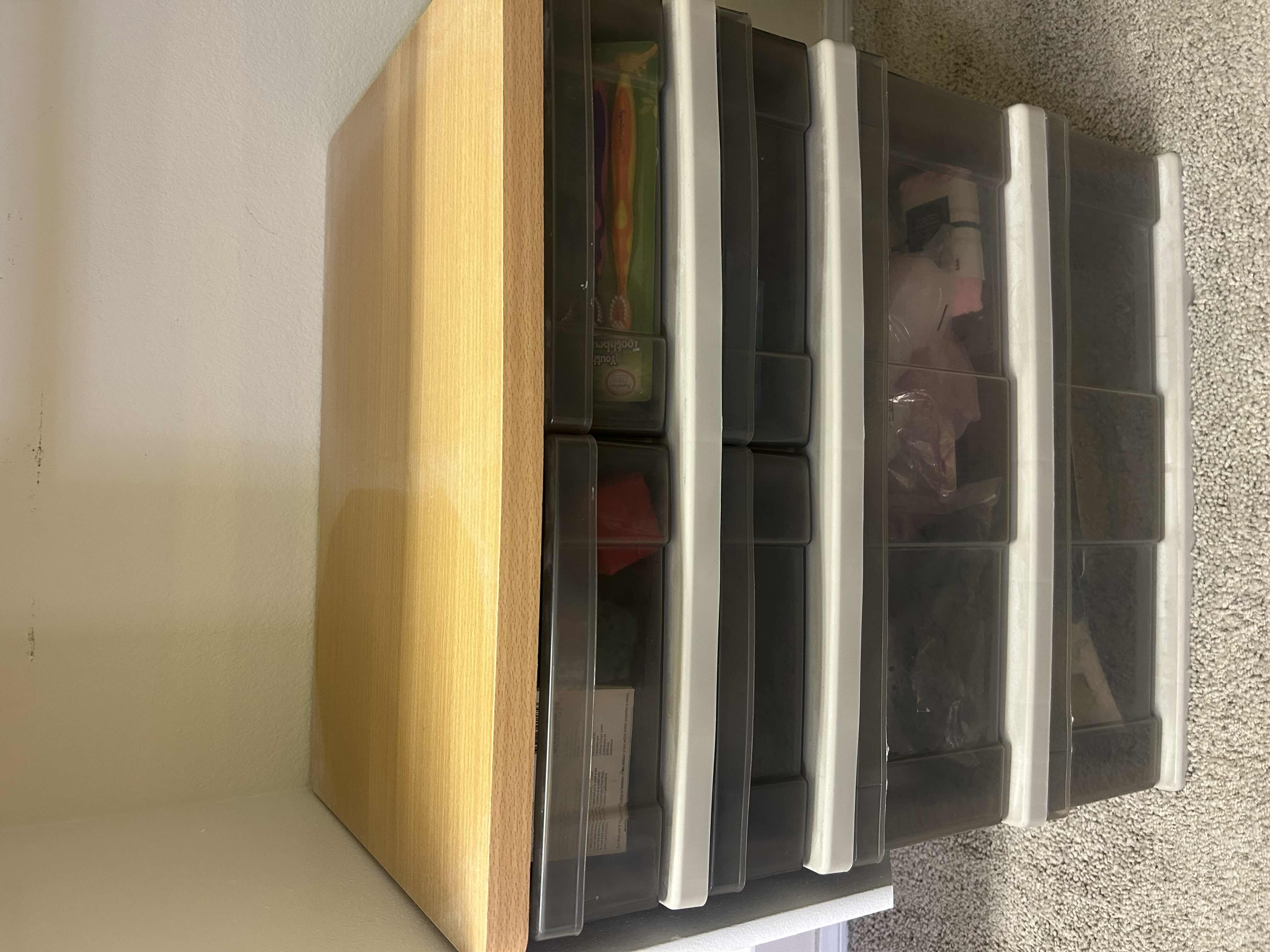 Photo 1 of IRIS USA PLASTIC DRAWER STORAGE ORGANIZER W MEDICAL AND WOMENS TOILETRIES 20' X 15' H 20'