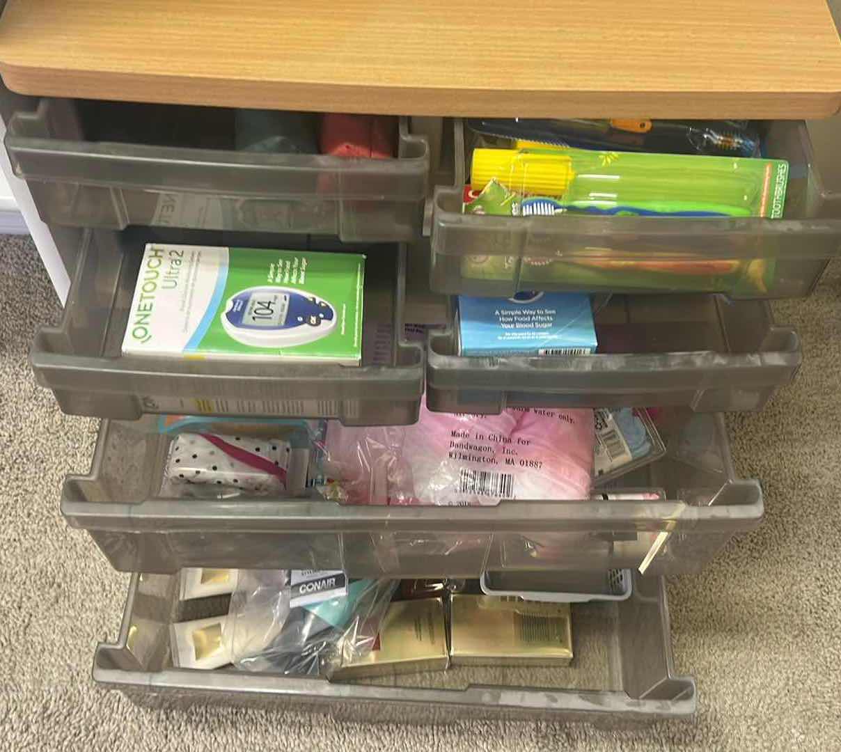 Photo 1 of IRIS USA PLASTIC DRAWER STORAGE ORGANIZER W MEDICAL AND WOMENS TOILETRIES 20' X 15' H 20'