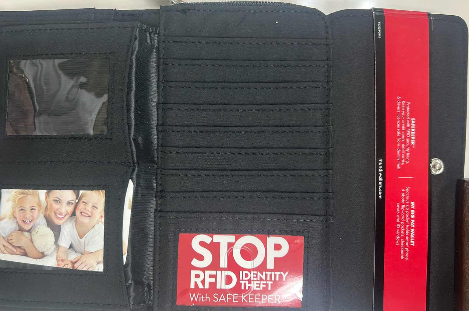 Photo 1 of 2- NEW BIG FAT WALLET W SAFEKEEPER BLACK 