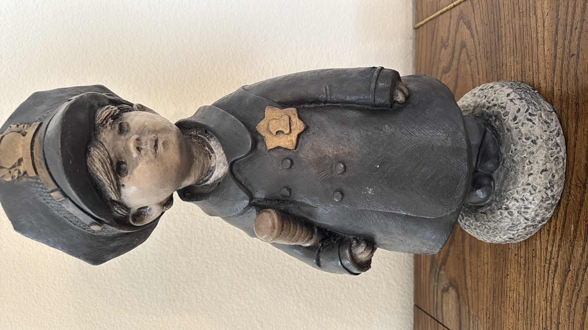 Photo 1 of HEAVY PLASTER POLICE OFFICER STATUE H18” W8”
