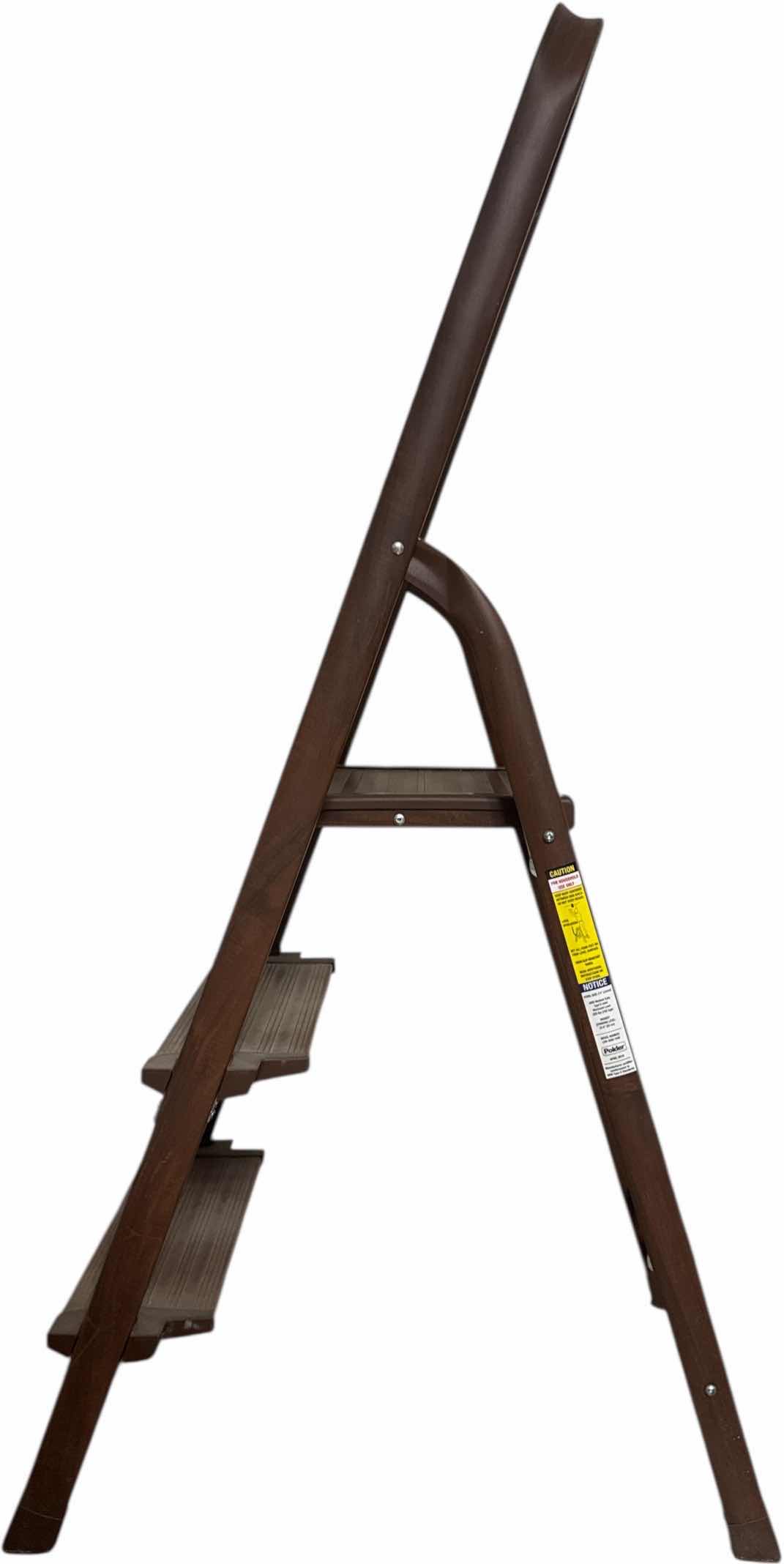 Photo 1 of POLDER 3 STEP LADDER METAL, WOOD DESIGN

H49”