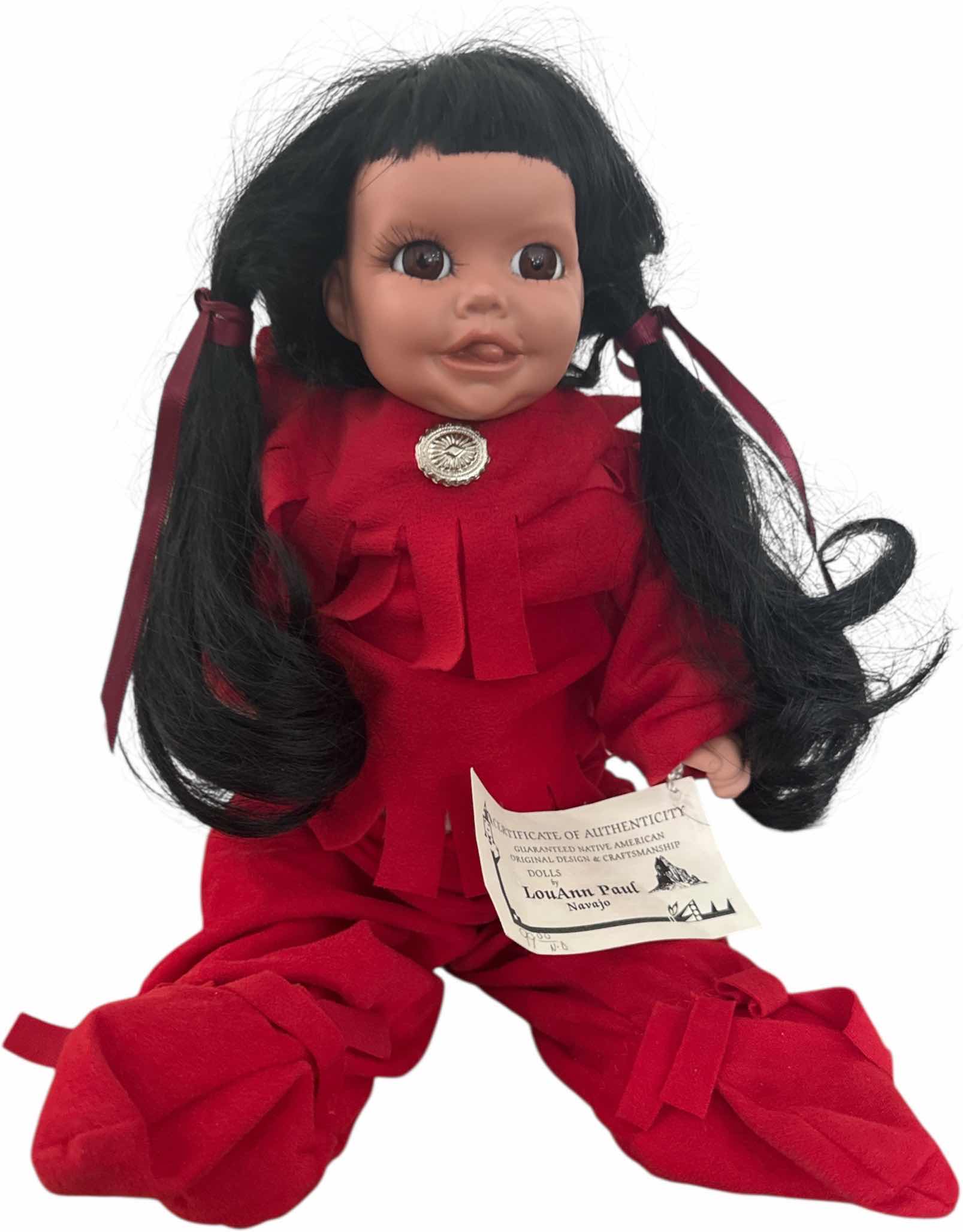 Photo 1 of LOUANN PAUL PORCELAIN NAVAJO NATIVE AMERICAN ORIGINAL DESIGN AND CRAFTSMANSHIP DOLL

H16”