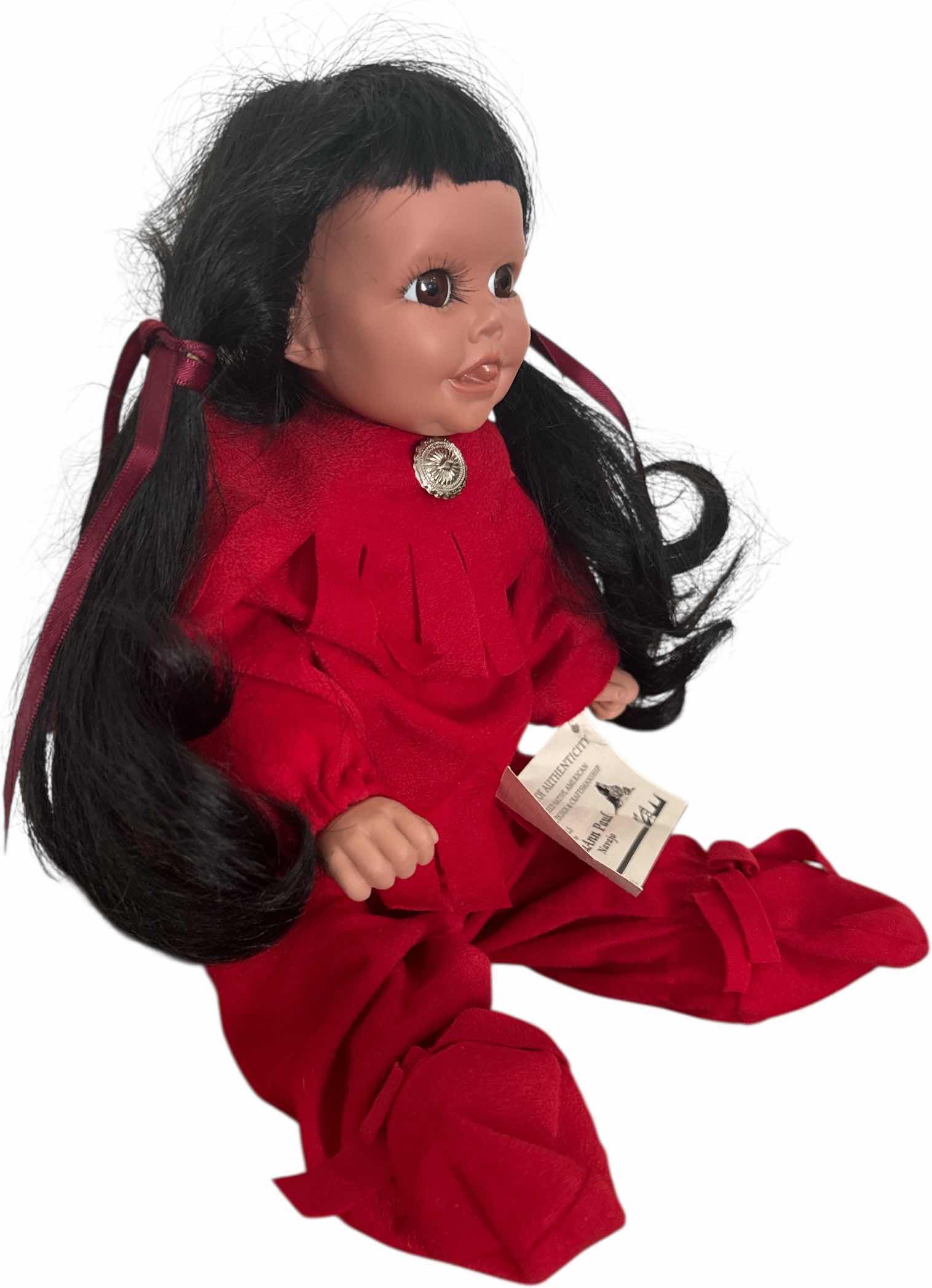 Photo 1 of LOUANN PAUL PORCELAIN NAVAJO NATIVE AMERICAN ORIGINAL DESIGN AND CRAFTSMANSHIP DOLL

H16”