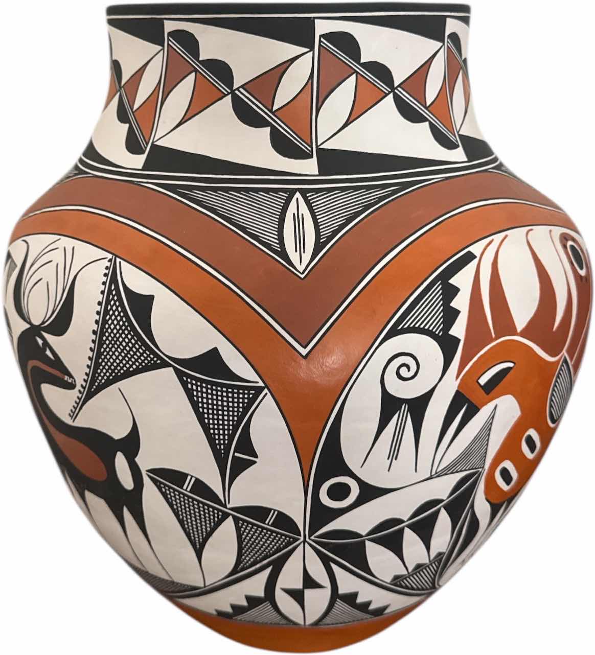 Photo 1 of ADRIAN TRUJILLO NATIVE AMERICAN PICTORIAL POTTERY POLYCHROME JAR SOUTHWESTERN PUEBLO ACOMA NEW MEXICO

D14” X H14.75”