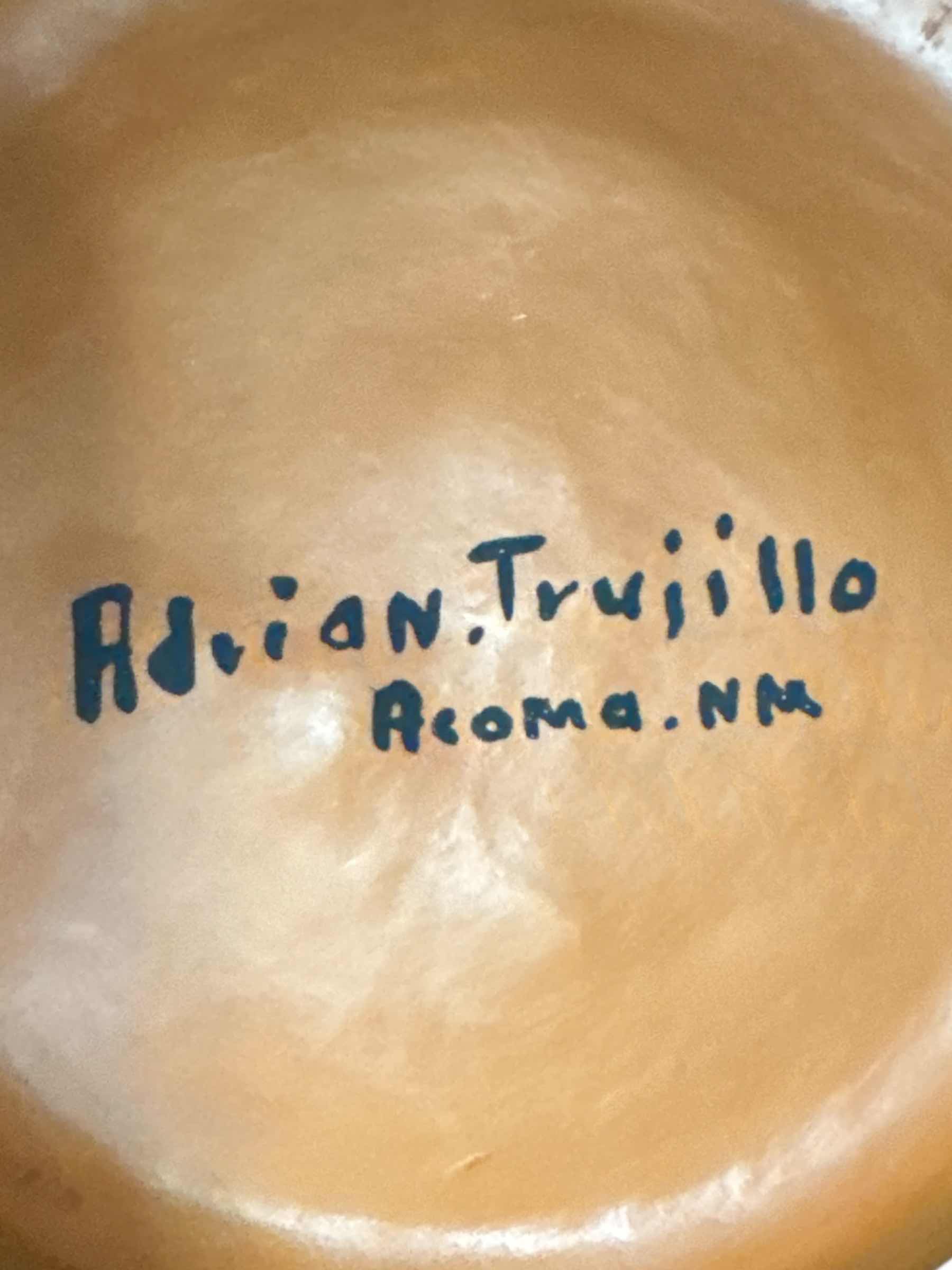 Photo 1 of ADRIAN TRUJILLO NATIVE AMERICAN PICTORIAL POTTERY POLYCHROME JAR SOUTHWESTERN PUEBLO ACOMA NEW MEXICO

D14” X H14.75”