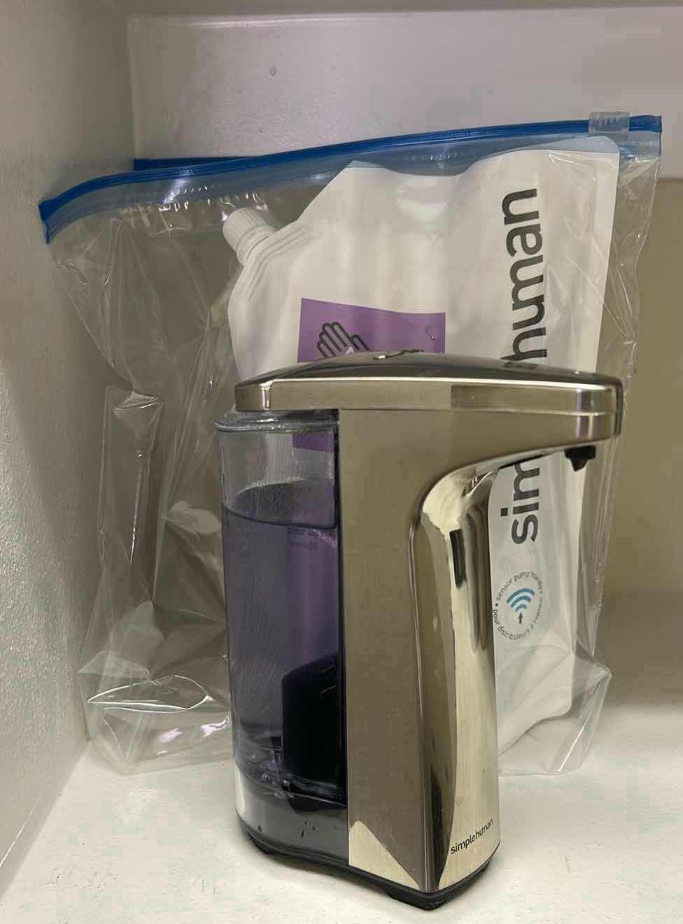 Photo 1 of SIMPLE HUMAN HAND SOAP DISPENSER AND 2 REFILLS