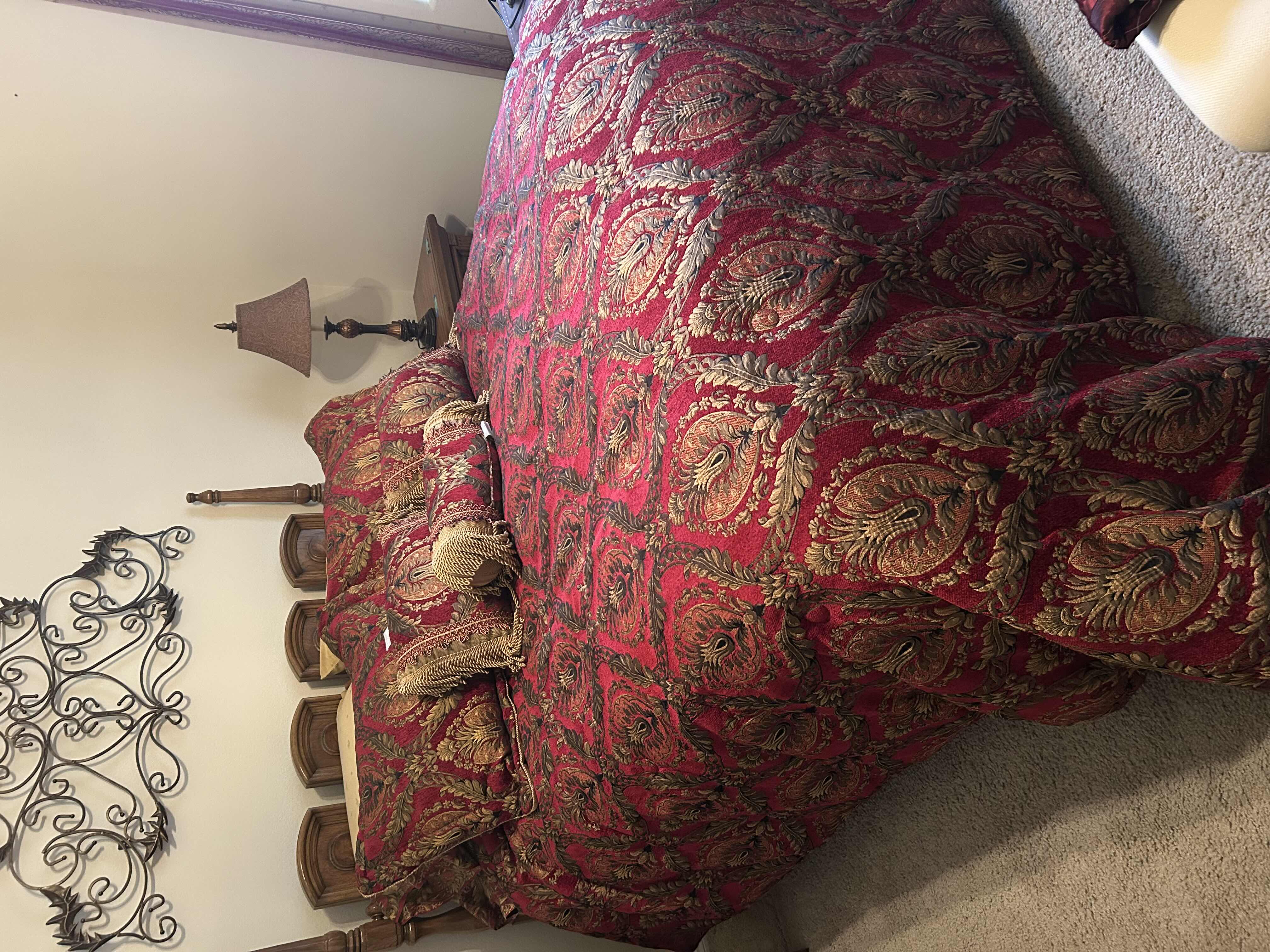 Photo 1 of CROSCILL HOME IMPERIAL EMPRESS QUEEN COMFORTER SHEETS 5 DECORATIVE PILLOWS HEADBOARD INCLUDED