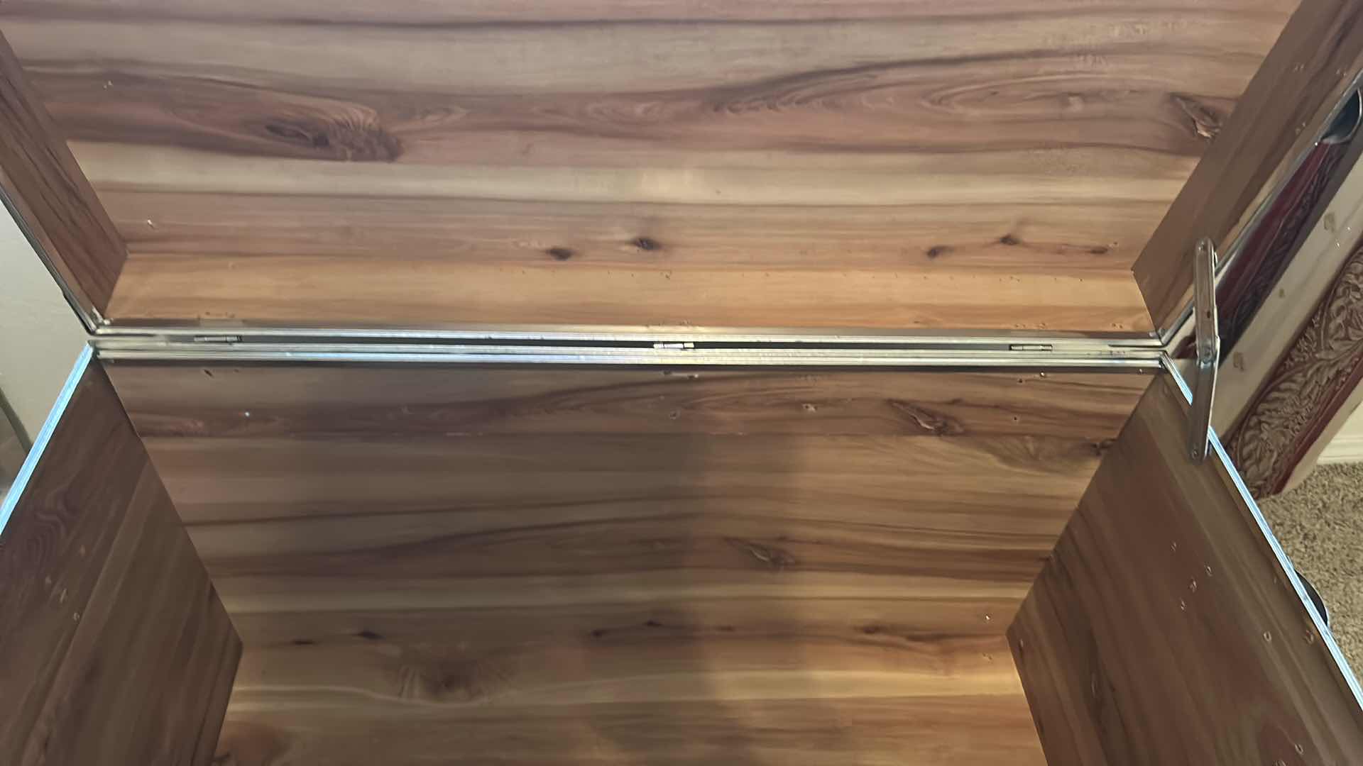 Photo 1 of LEATHER STORAGE TRUNK CEDAR LINED 33” X 18” H 20”