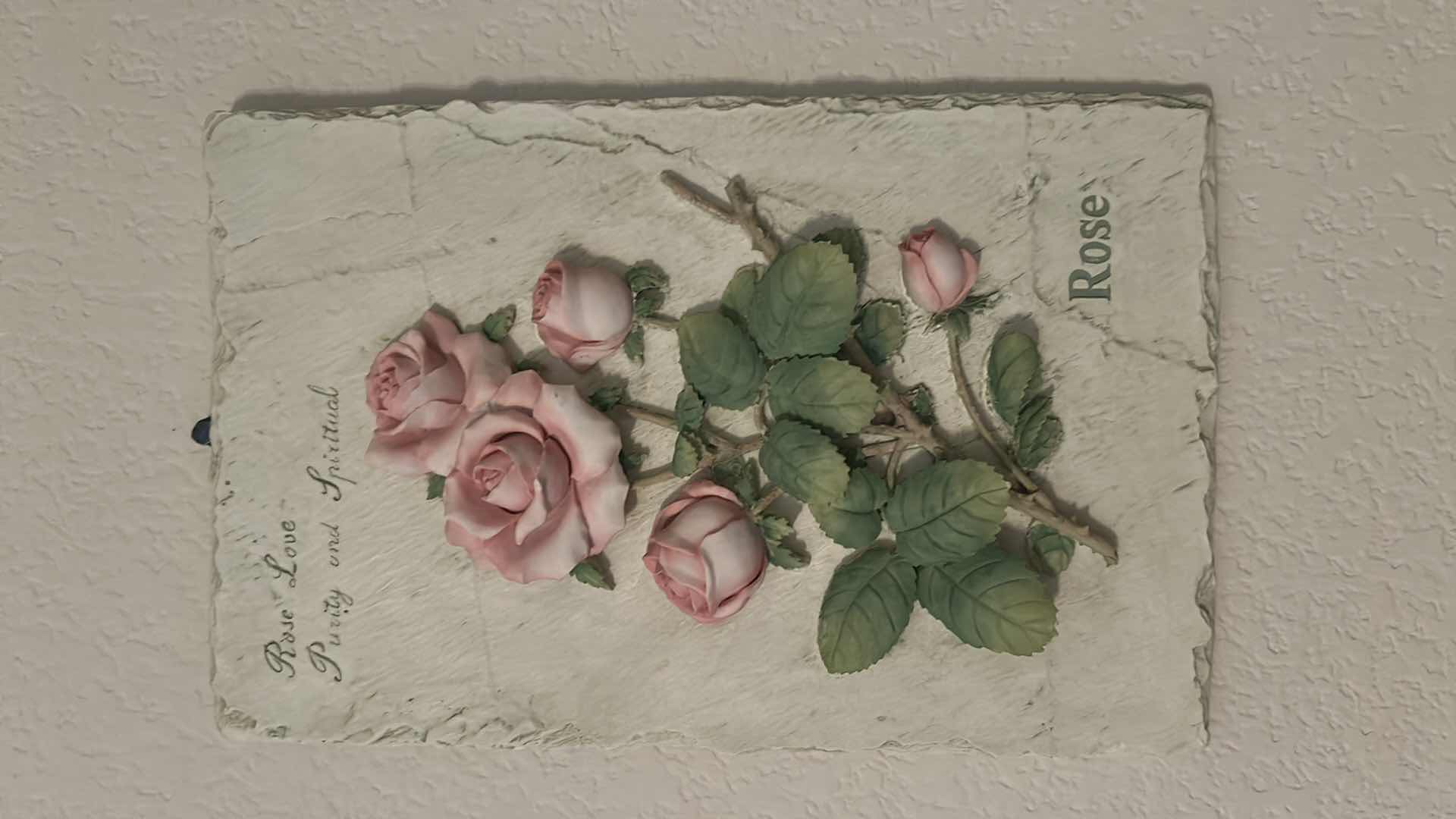 Photo 1 of 2 FLORAL PLASTER WALL PLAQUES 7” X 11”