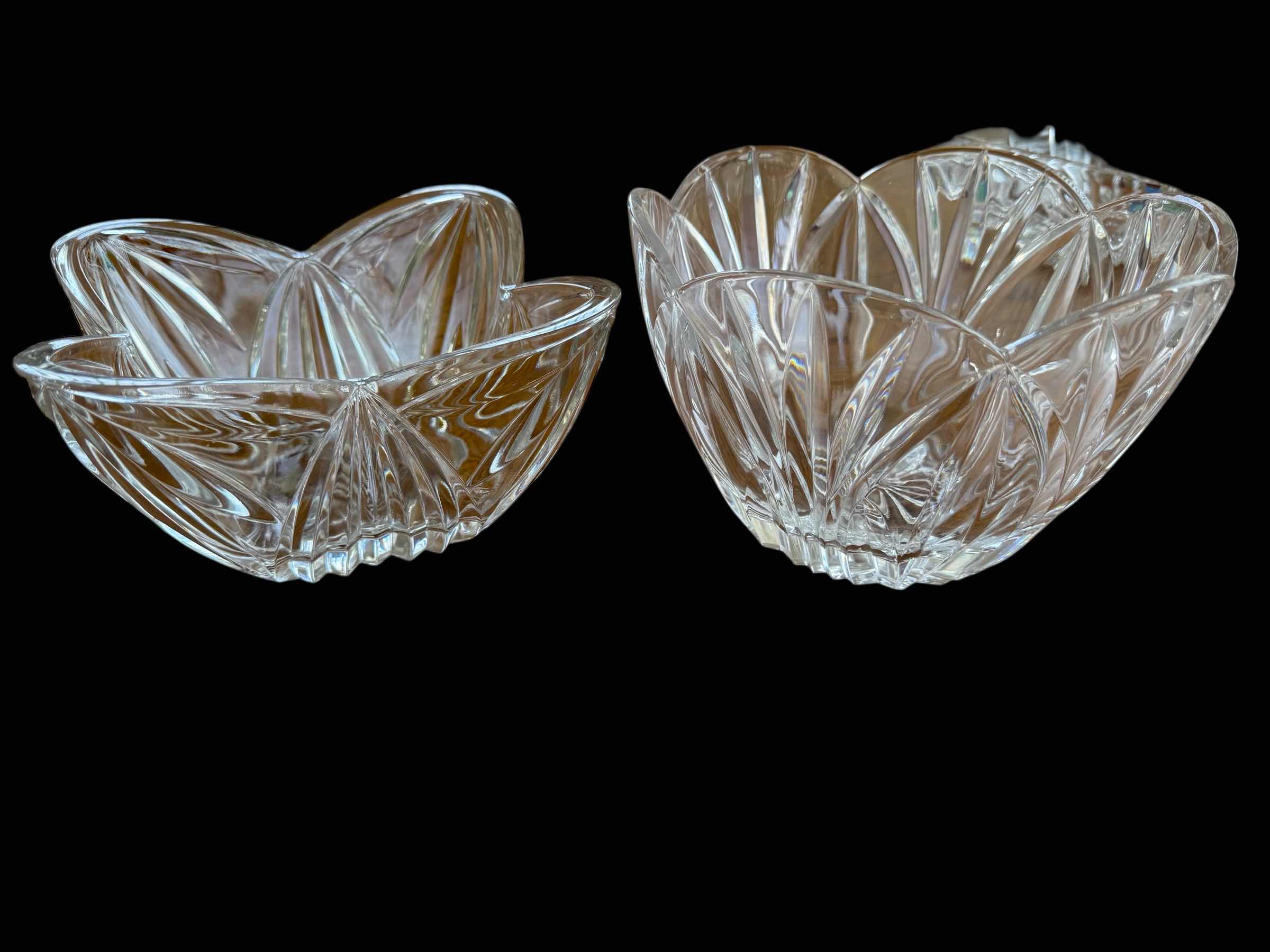 Photo 1 of 2-CRYSTAL SERVING BOWLS