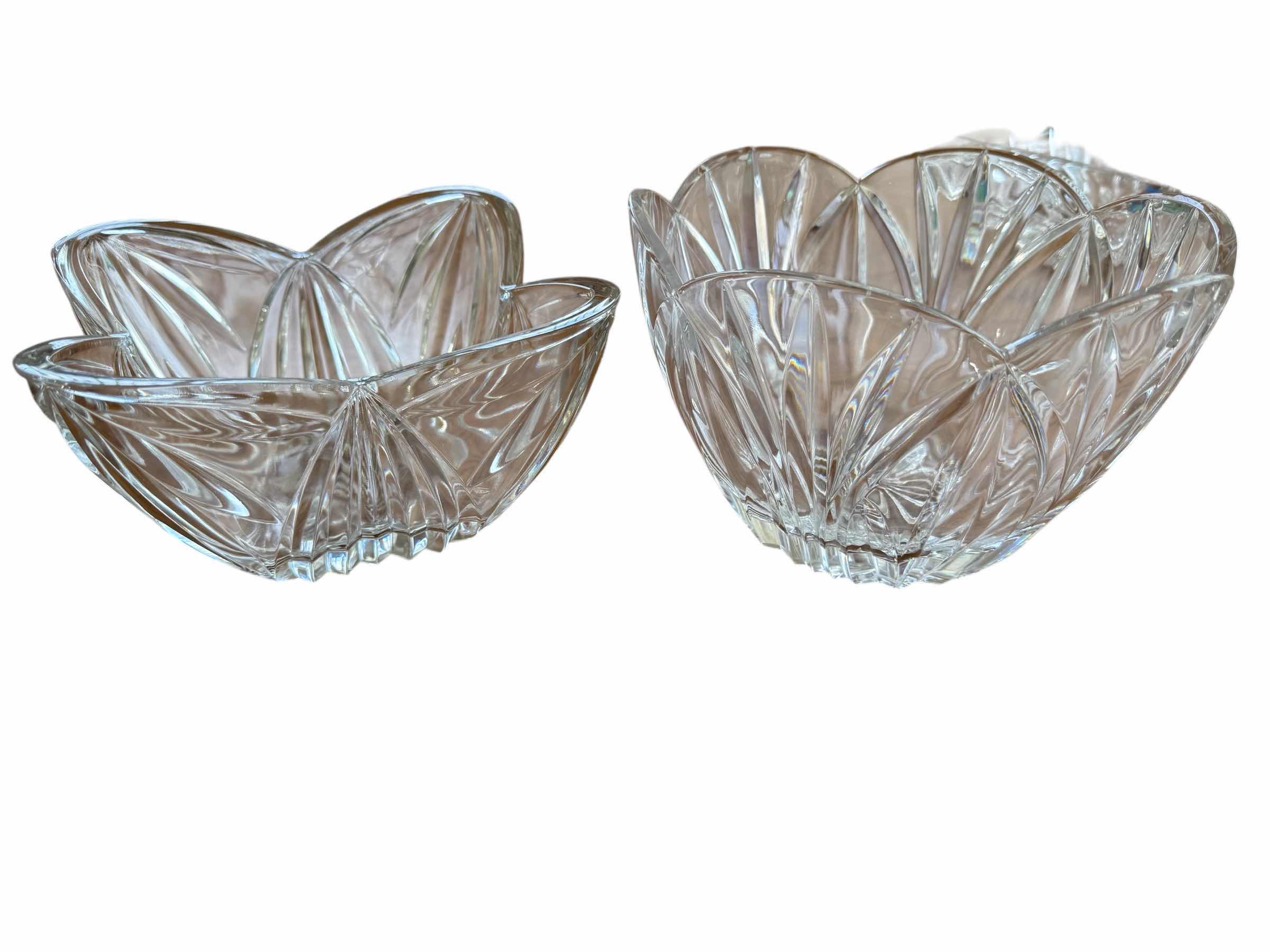 Photo 1 of 2-CRYSTAL SERVING BOWLS