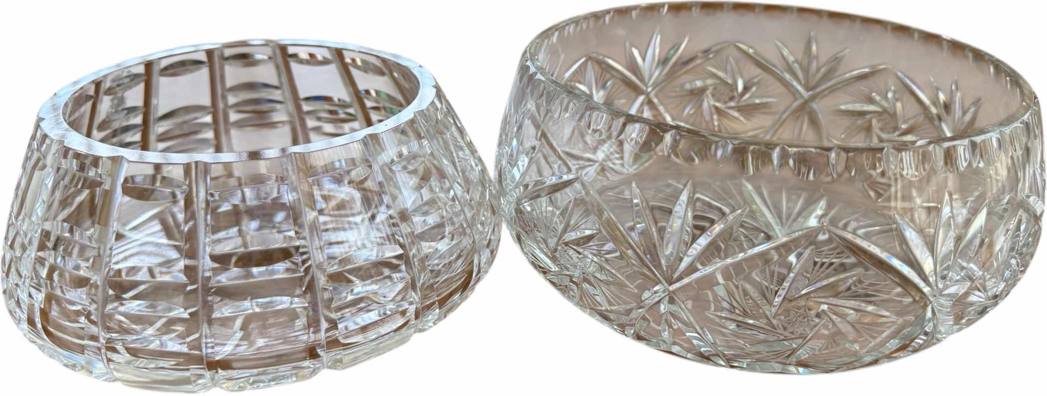 Photo 1 of 2-CRYSTAL SERVING BOWLS