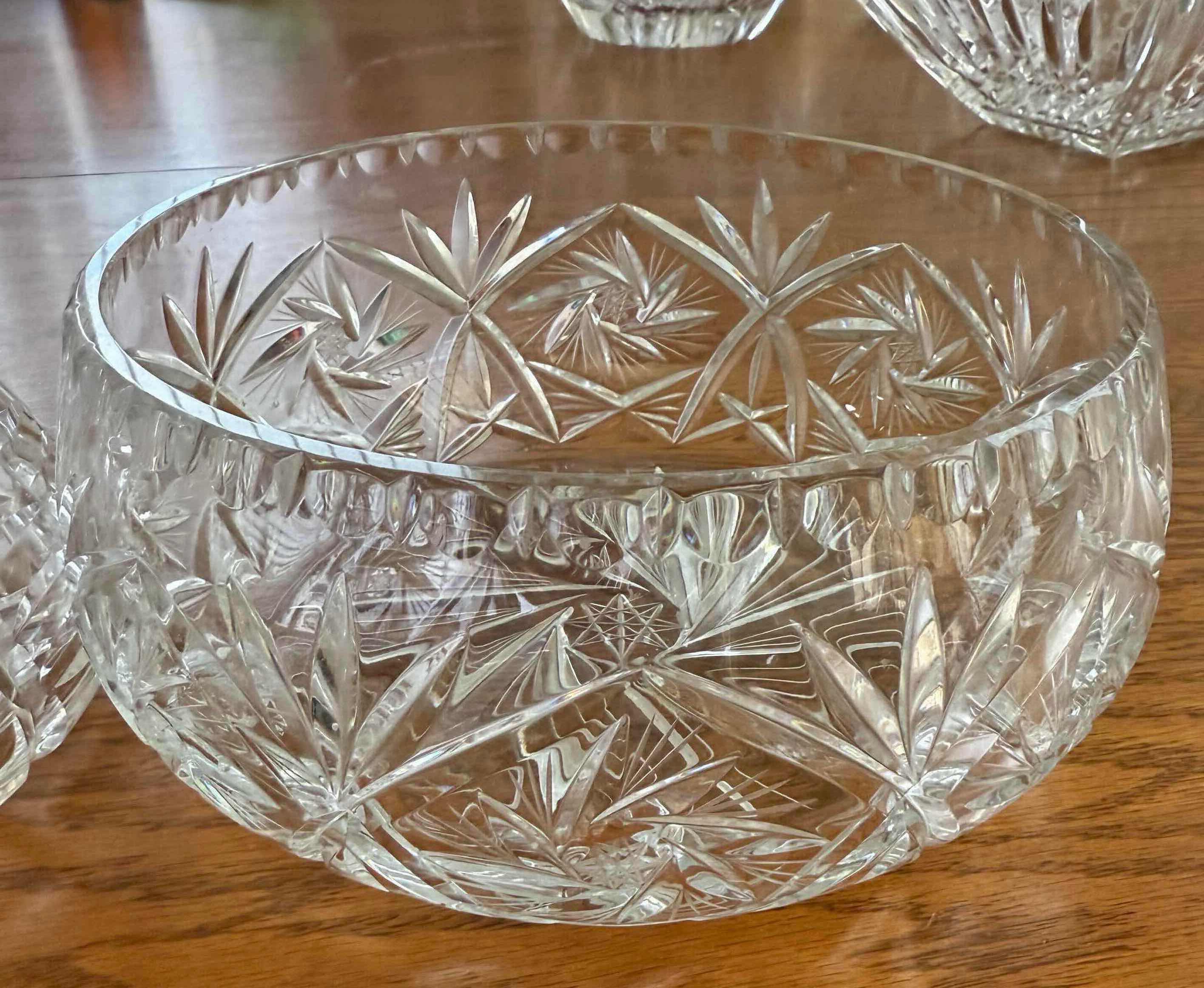 Photo 1 of 2-CRYSTAL SERVING BOWLS