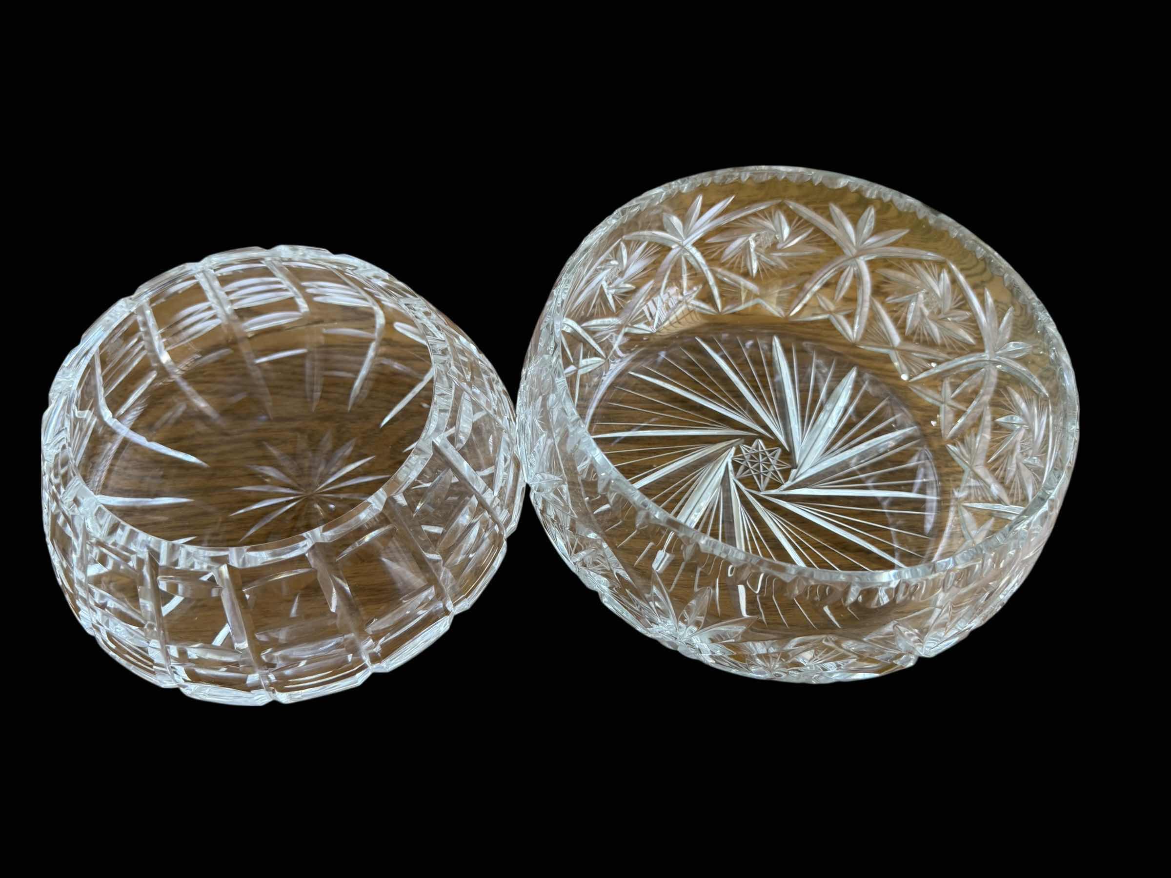 Photo 1 of 2-CRYSTAL SERVING BOWLS