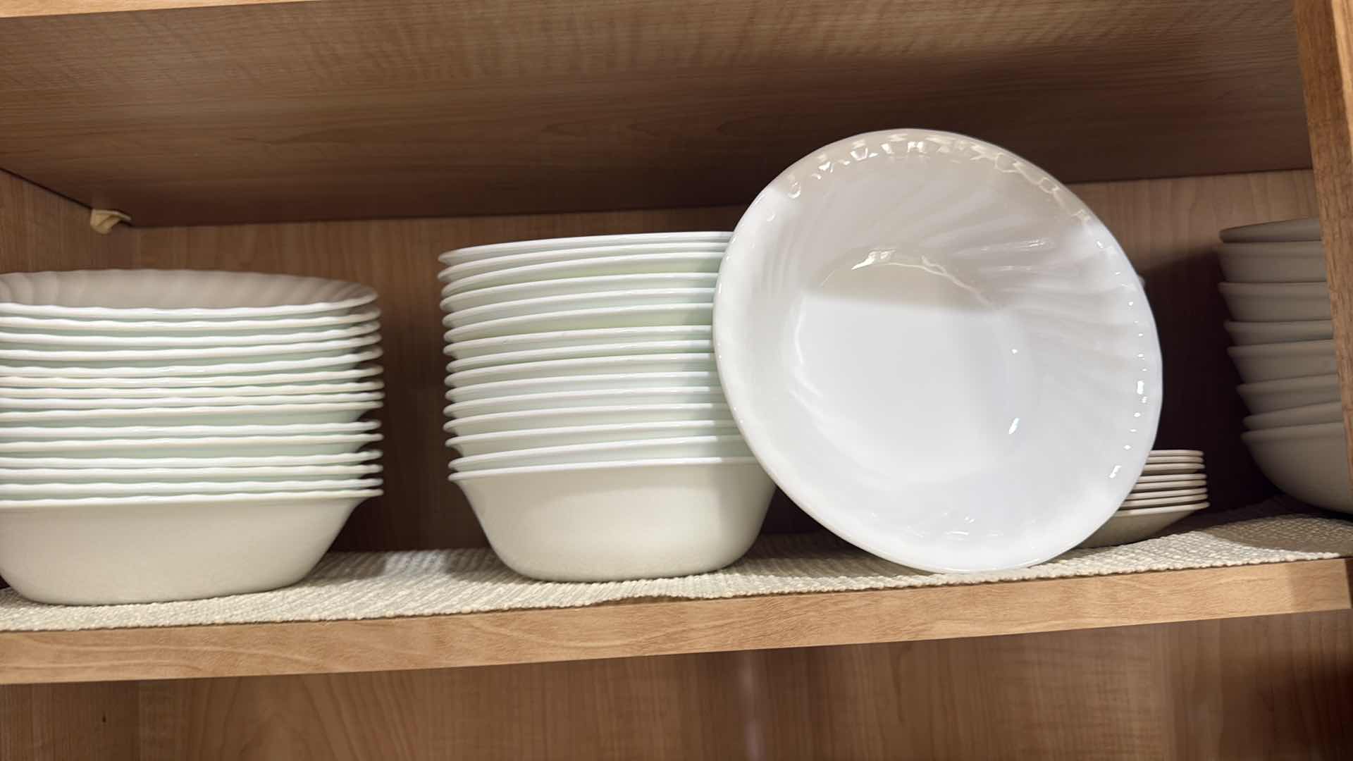Photo 1 of CONTENTS OF KITCHEN CABINET-CORELLE BY CORNING DISHWARE