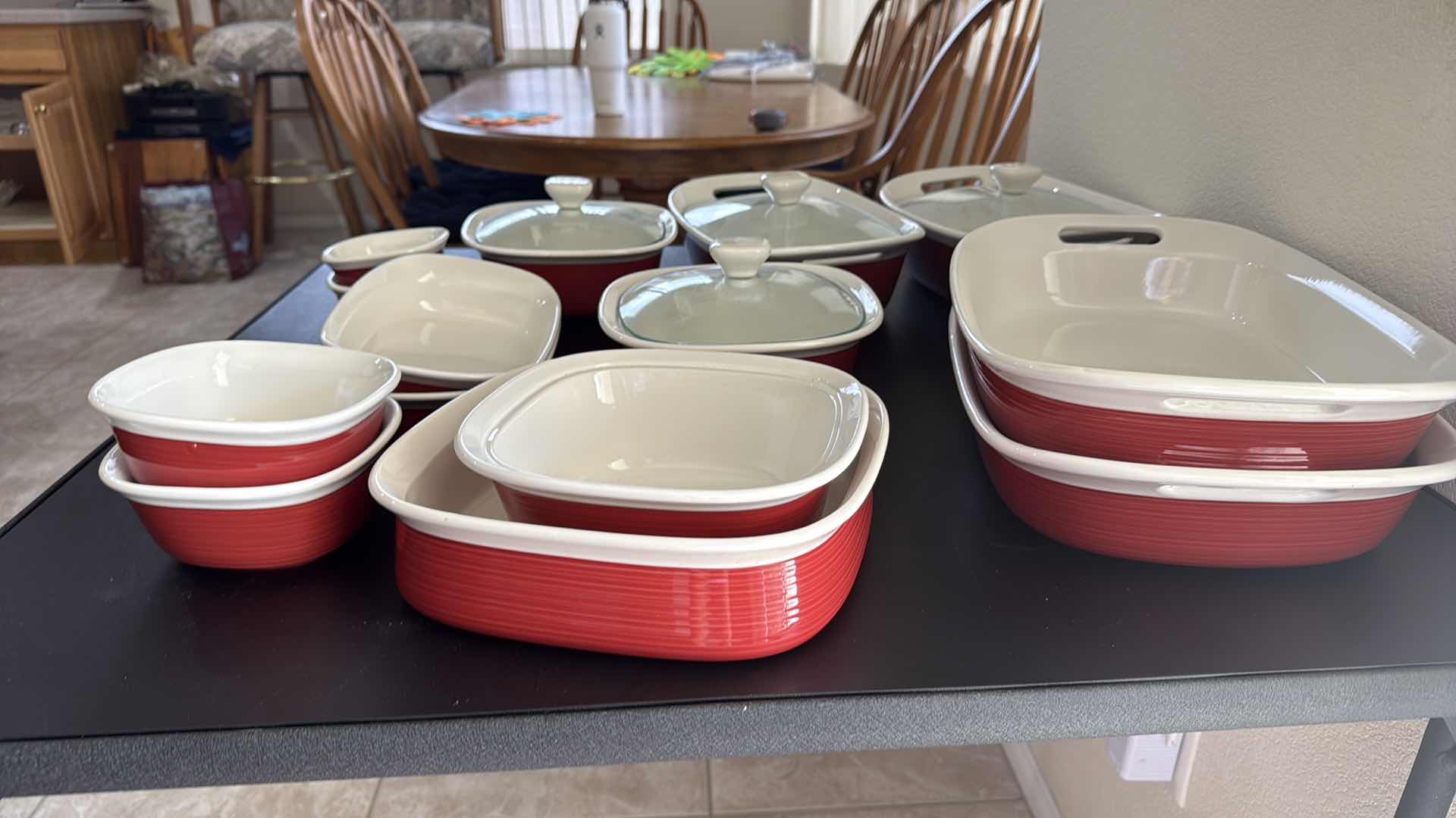 Photo 1 of RUBY RED CORNING WARE SERVEWARE SETS