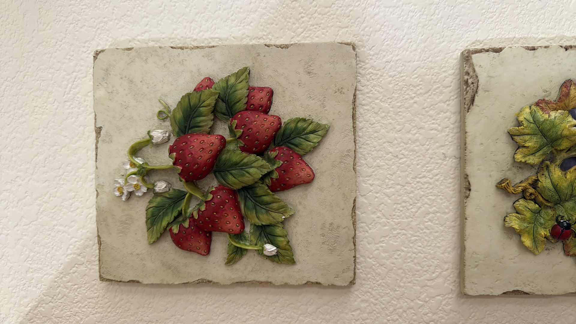 Photo 1 of 3-VINTAGE 3D FRUIT WALL PLAQUES  7”x 8”