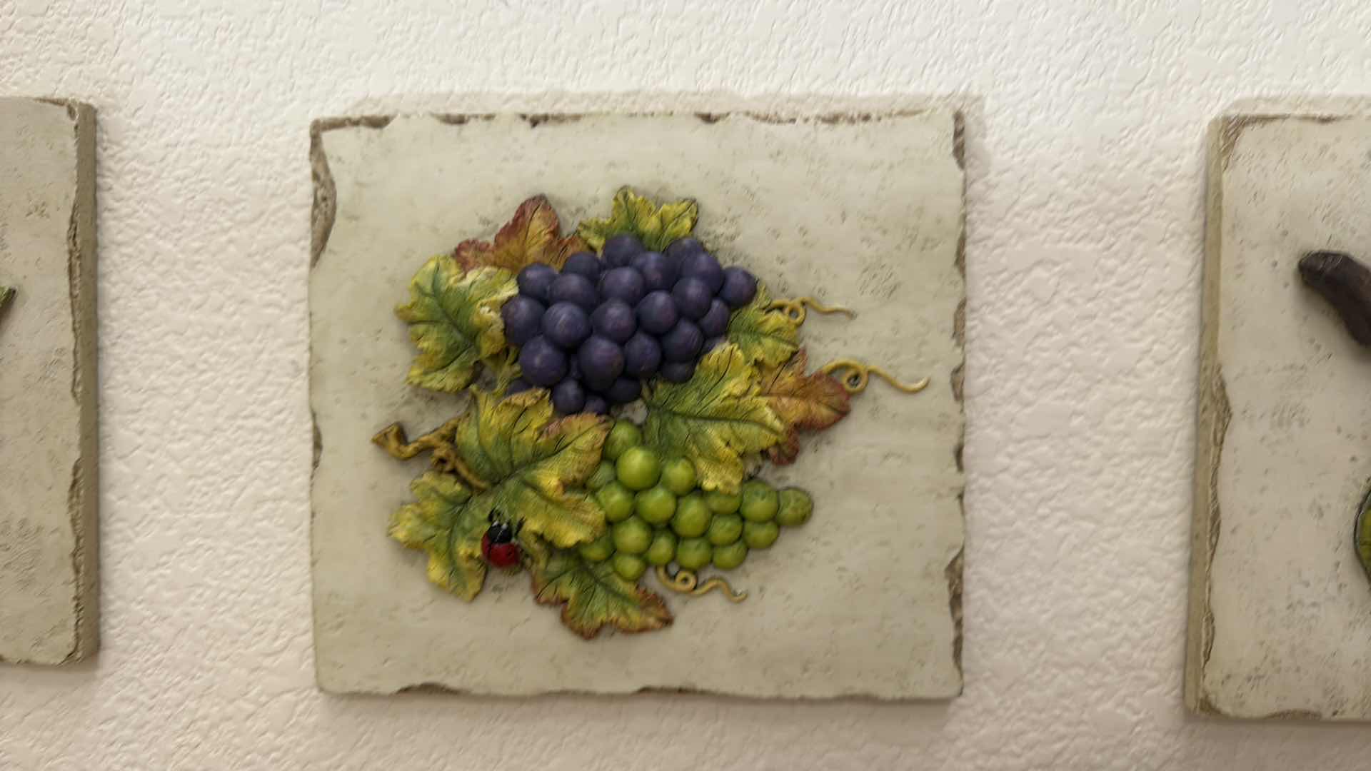 Photo 1 of 3-VINTAGE 3D FRUIT WALL PLAQUES  7”x 8”