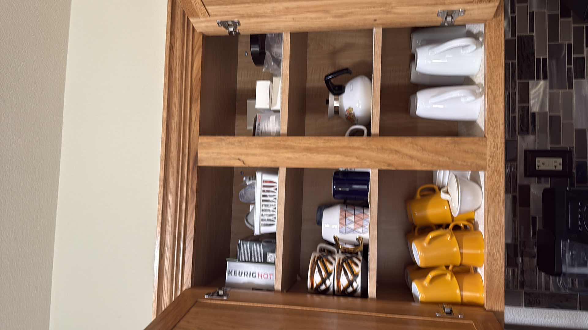 Photo 1 of CONTENTS OF KITCHEN CABINET-CUPS,COFFEE SUPPLIES