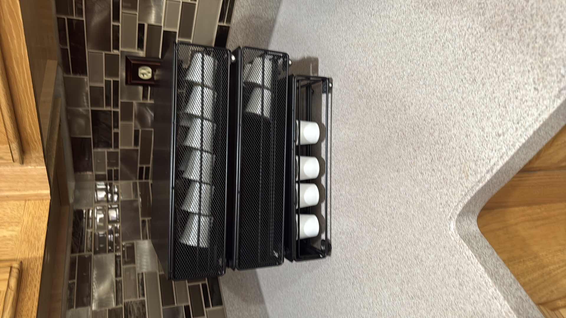 Photo 1 of BLACK KEURIG COFFEE MAKER & 3 POD HOLDERS