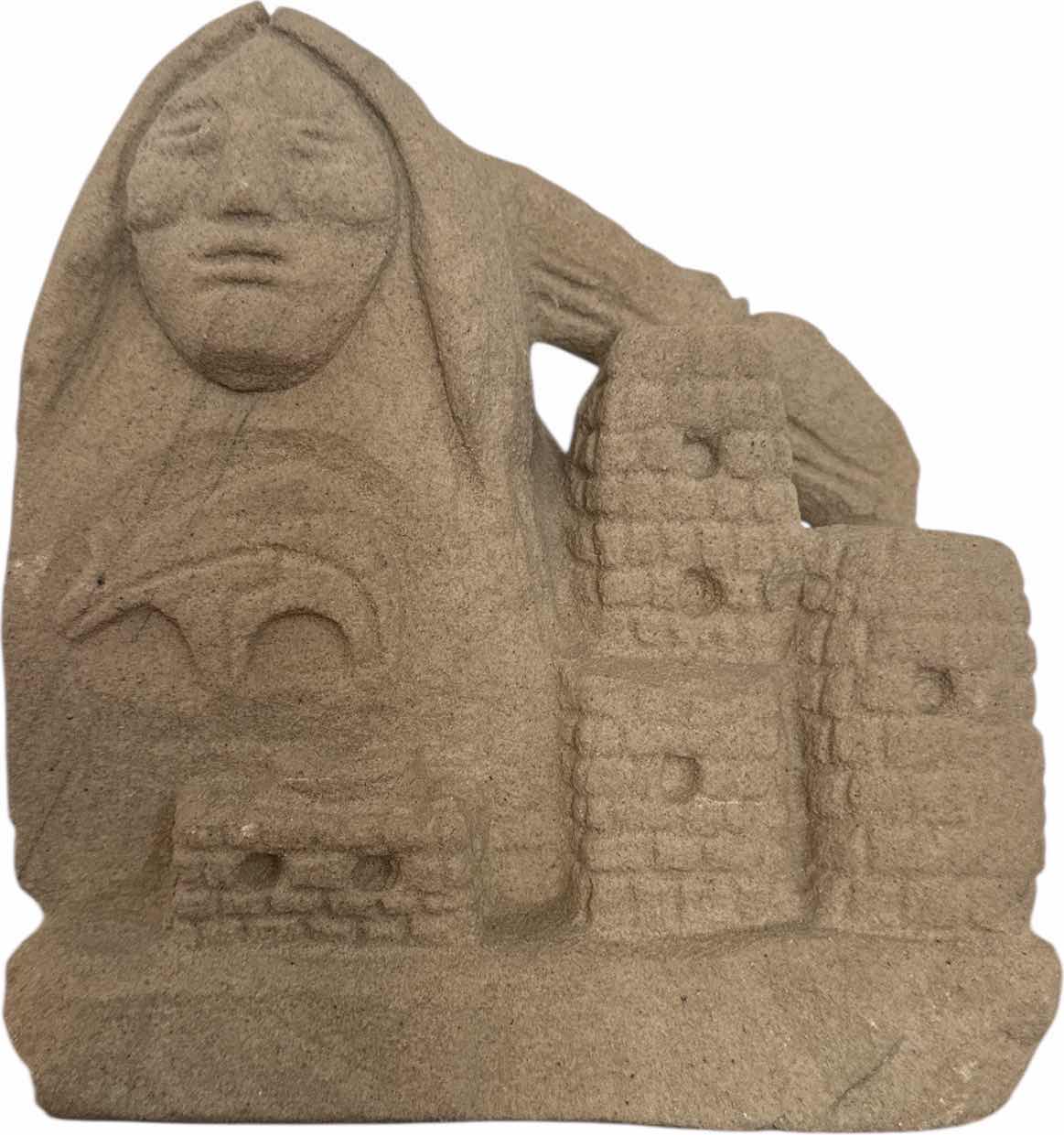 Photo 1 of STONE CARVED NATIVE AMERICAN SPIRIT WOMAN 
8” X 4” X H8.5