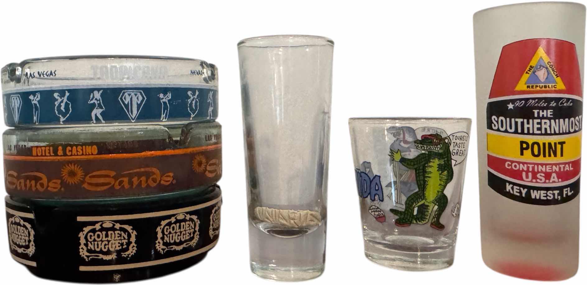 Photo 1 of 15- VINTAGE LAS VEGAS CASINO ASHTRAYS AND SHOT GLASSES

D4.5” AND SMALLER