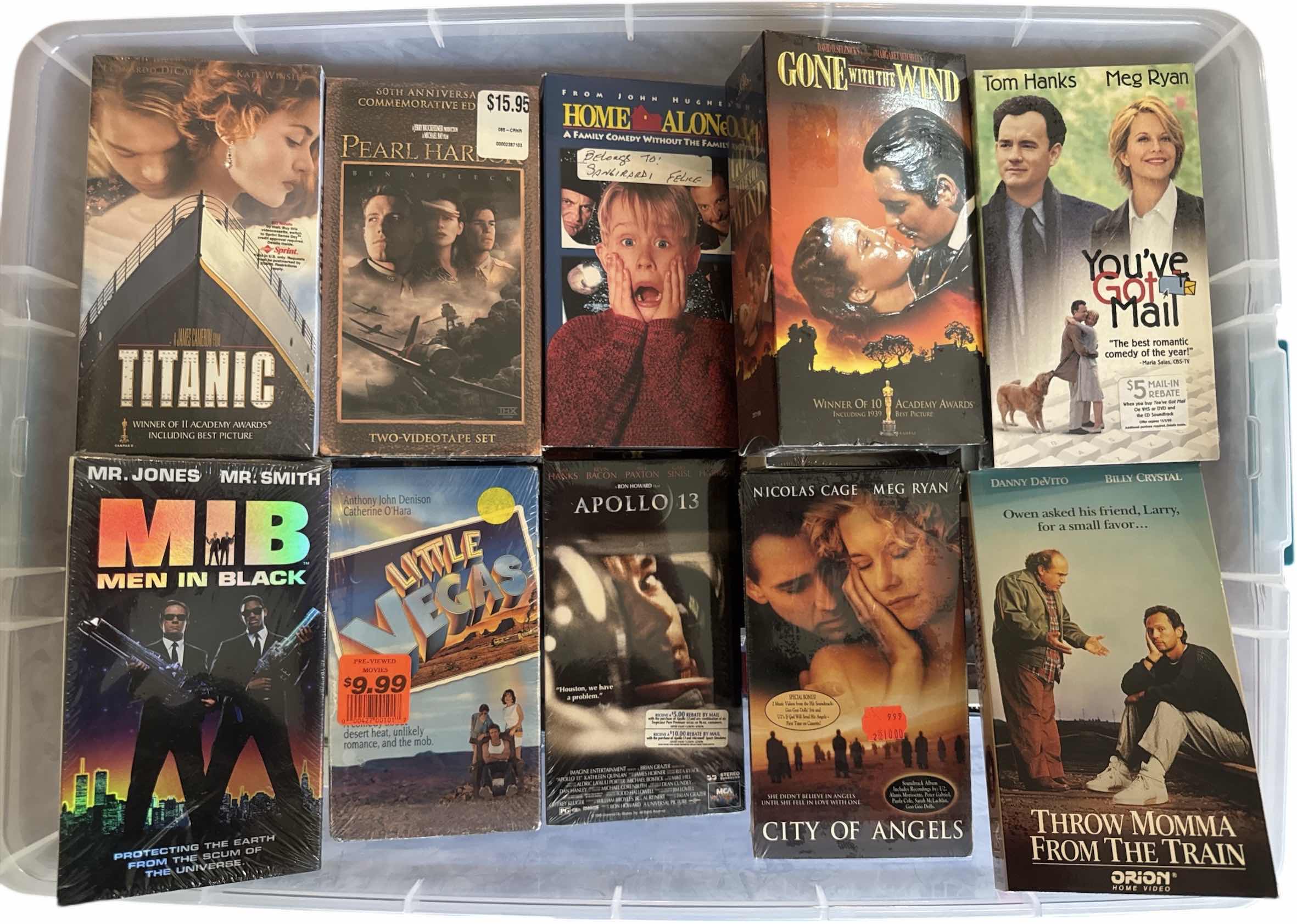Photo 1 of CONTENTS OF TOTE VINTAGE ASSORTED VHS COLLECTION