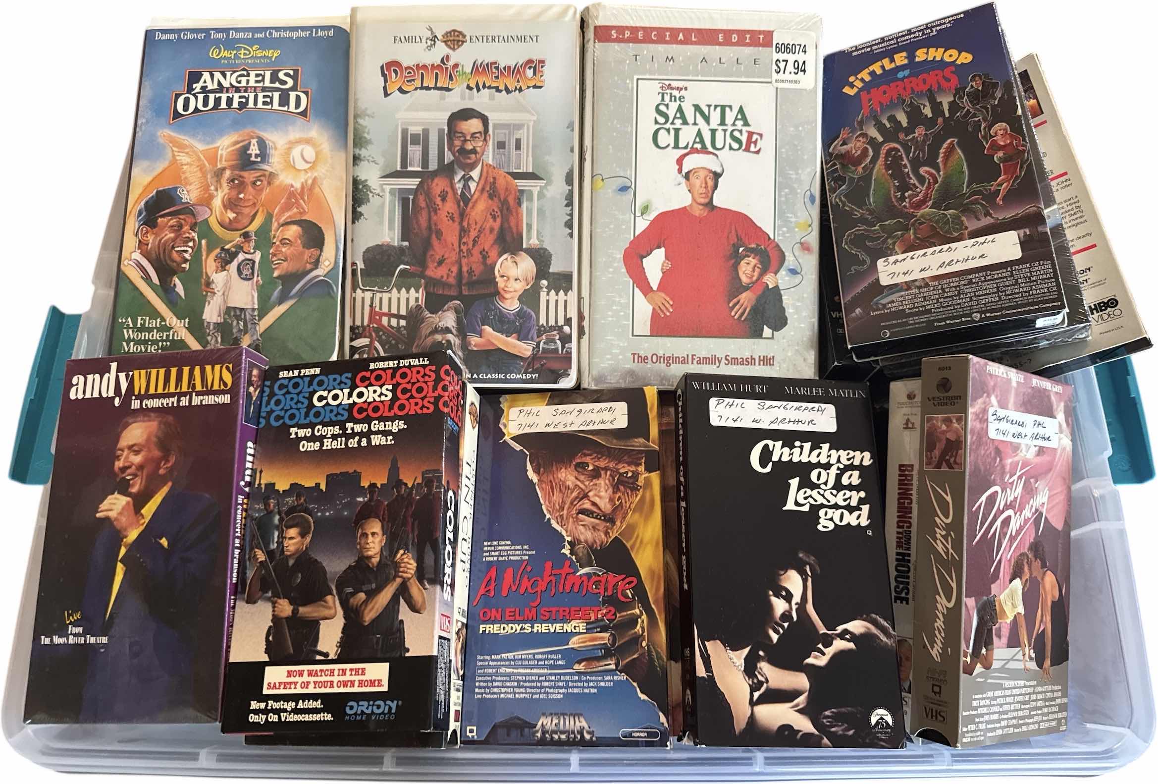 Photo 1 of CONTENTS OF TOTE VINTAGE ASSORTED VHS COLLECTION