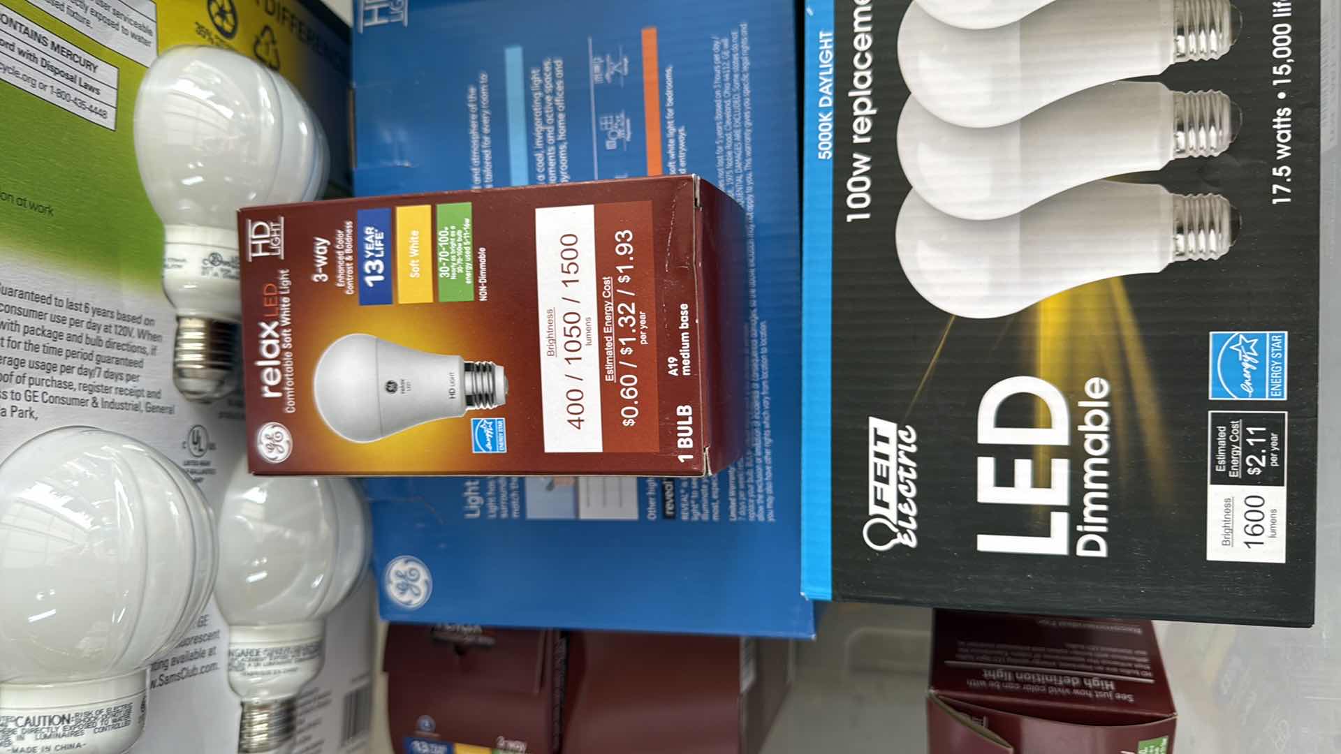 Photo 1 of CONTENTS OF TOTE-ASSORTED TYPES OF LIGH BULBS