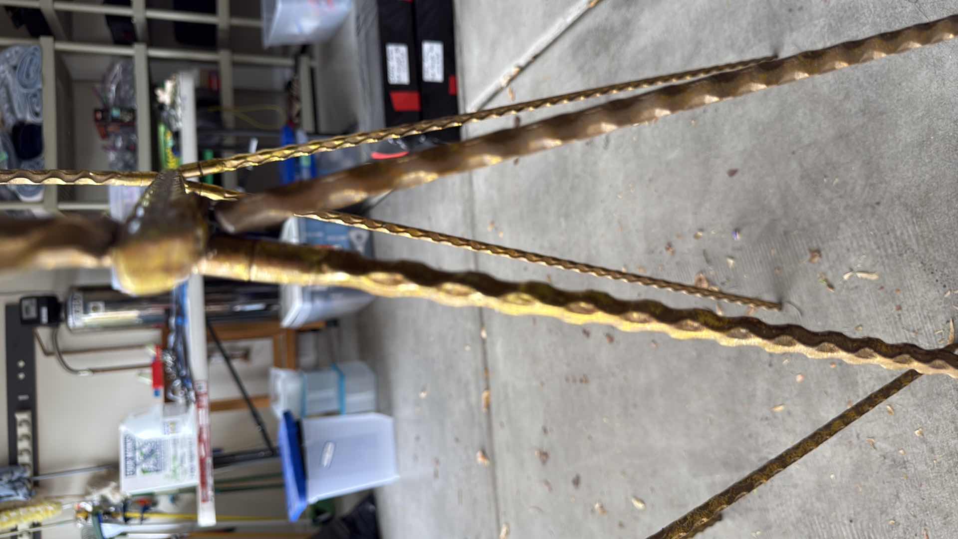 Photo 1 of 2-GOLD STEEL STICK REINDEERS W29” H 49”