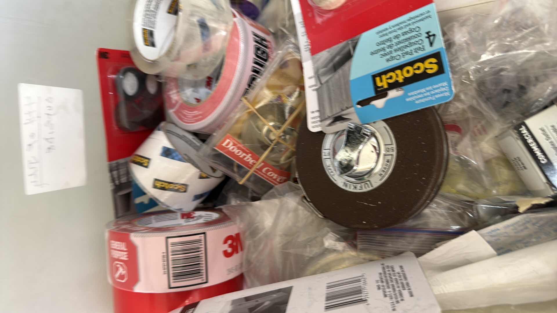 Photo 1 of CONTENTS OF TOTE-GARAGE SUPPLIES, FIX IT ITEMS