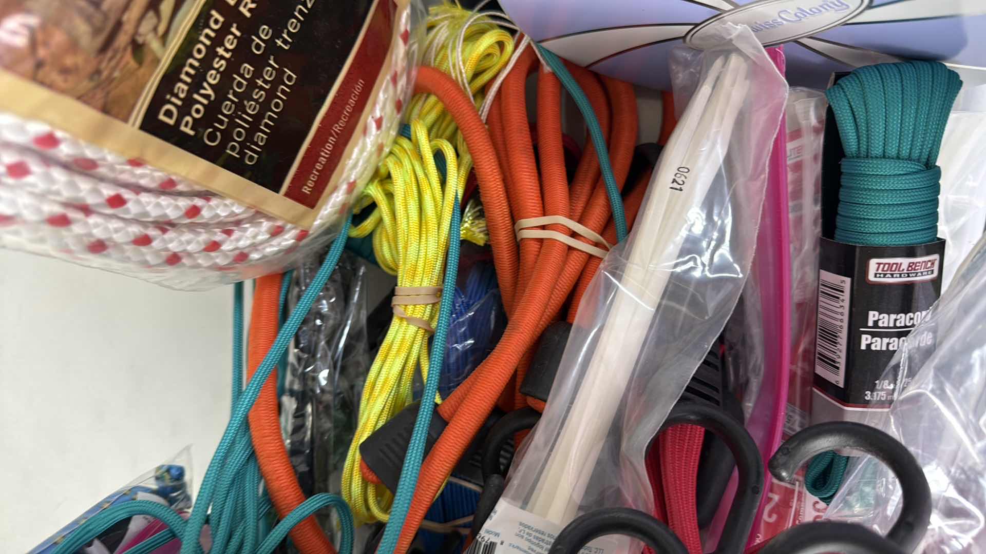 Photo 1 of CONTENTS OF TOTE-ROPE, BUNGEE CORDS, STEEL CORDS