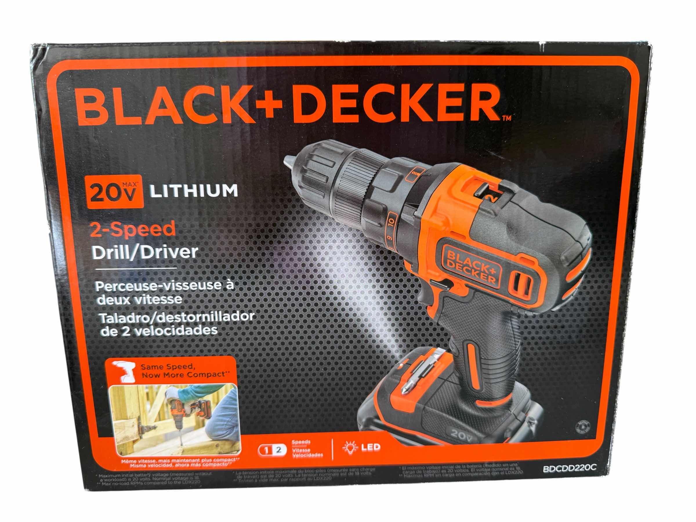 Photo 1 of NEW BLACK & DECKER 20V MAX CORDLESS DRILL/DRIVER