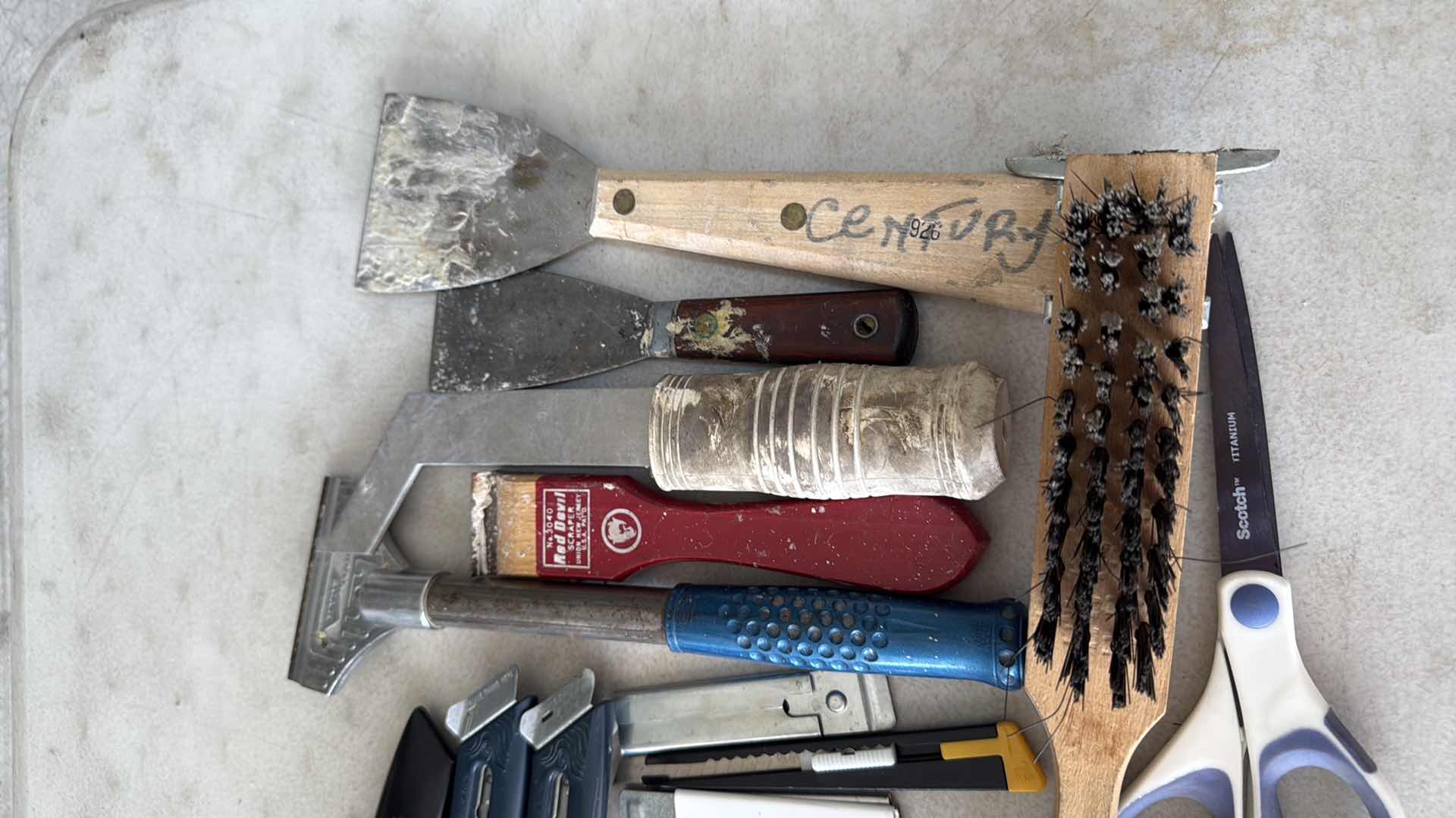 Photo 1 of PAINT SUPPLIES, SCISSORS & CUTTING TOOLS