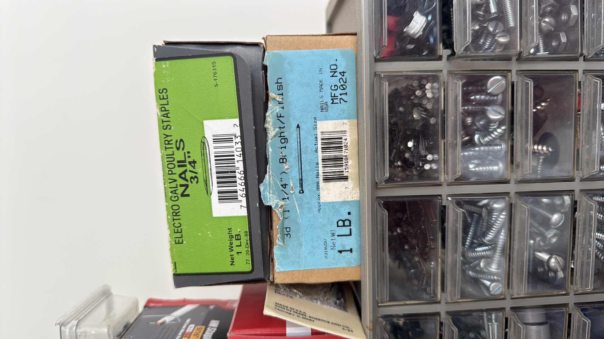 Photo 1 of STORAGE CONTAINERS W ASSORTED TYPES & SIZES OF SCREWS